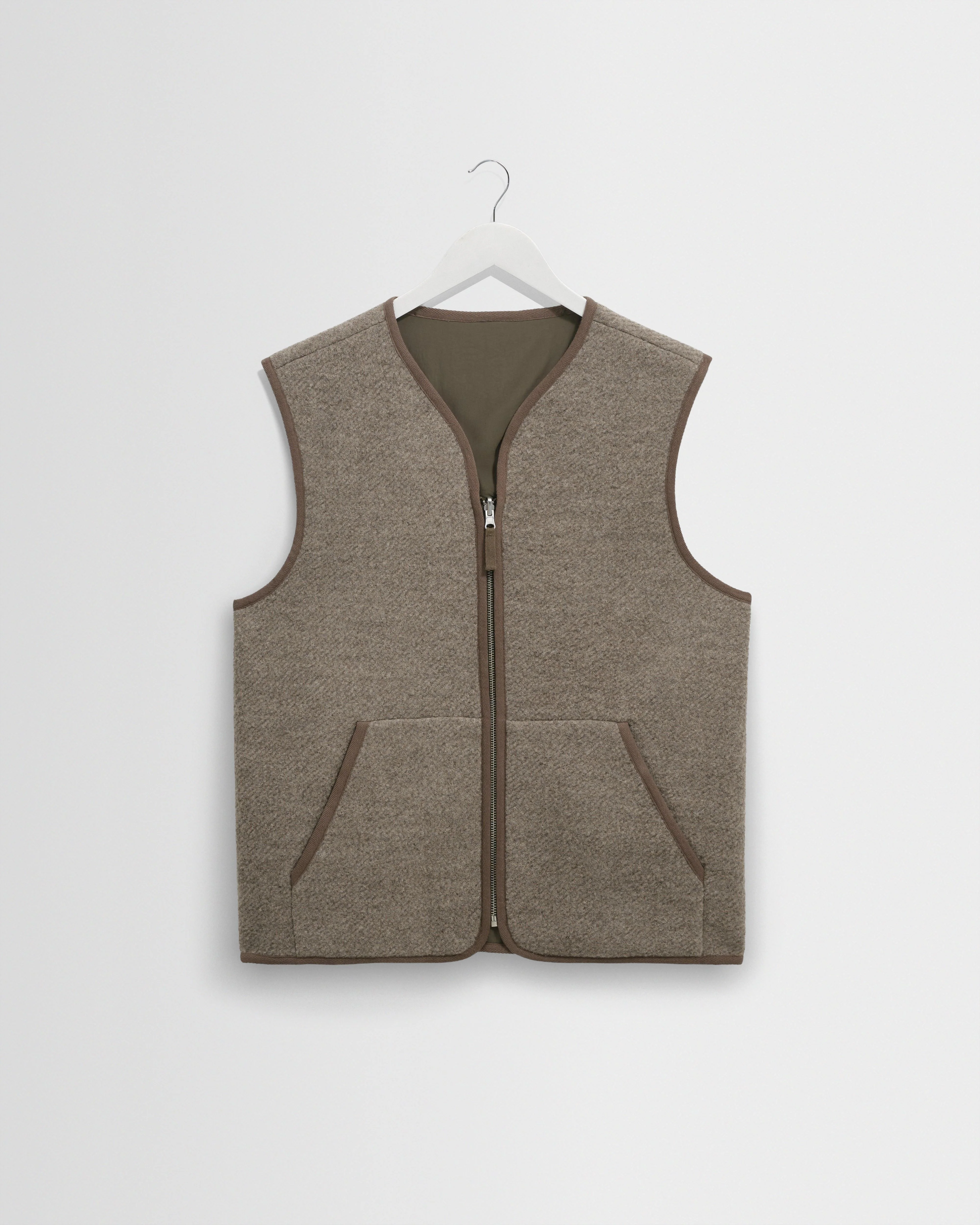 Paragon - Natural Reversible Nylon And Wool Gilet - 1