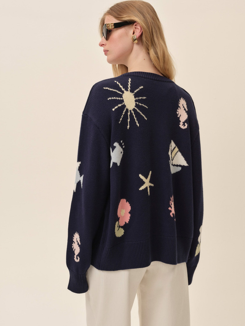 For Love & Lemons Marie Nautical Cardigan outlook
