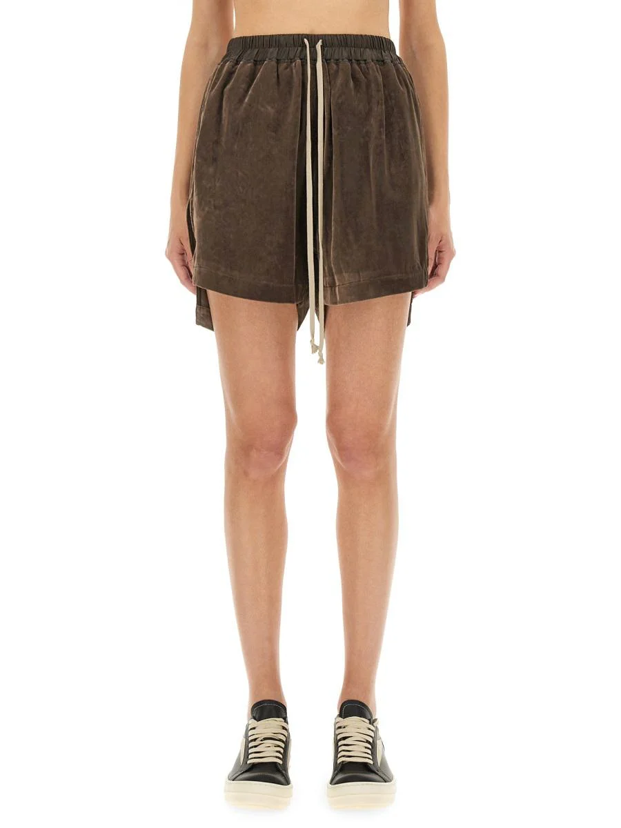 Rick Owens Viscose And Cupro Shorts - 1