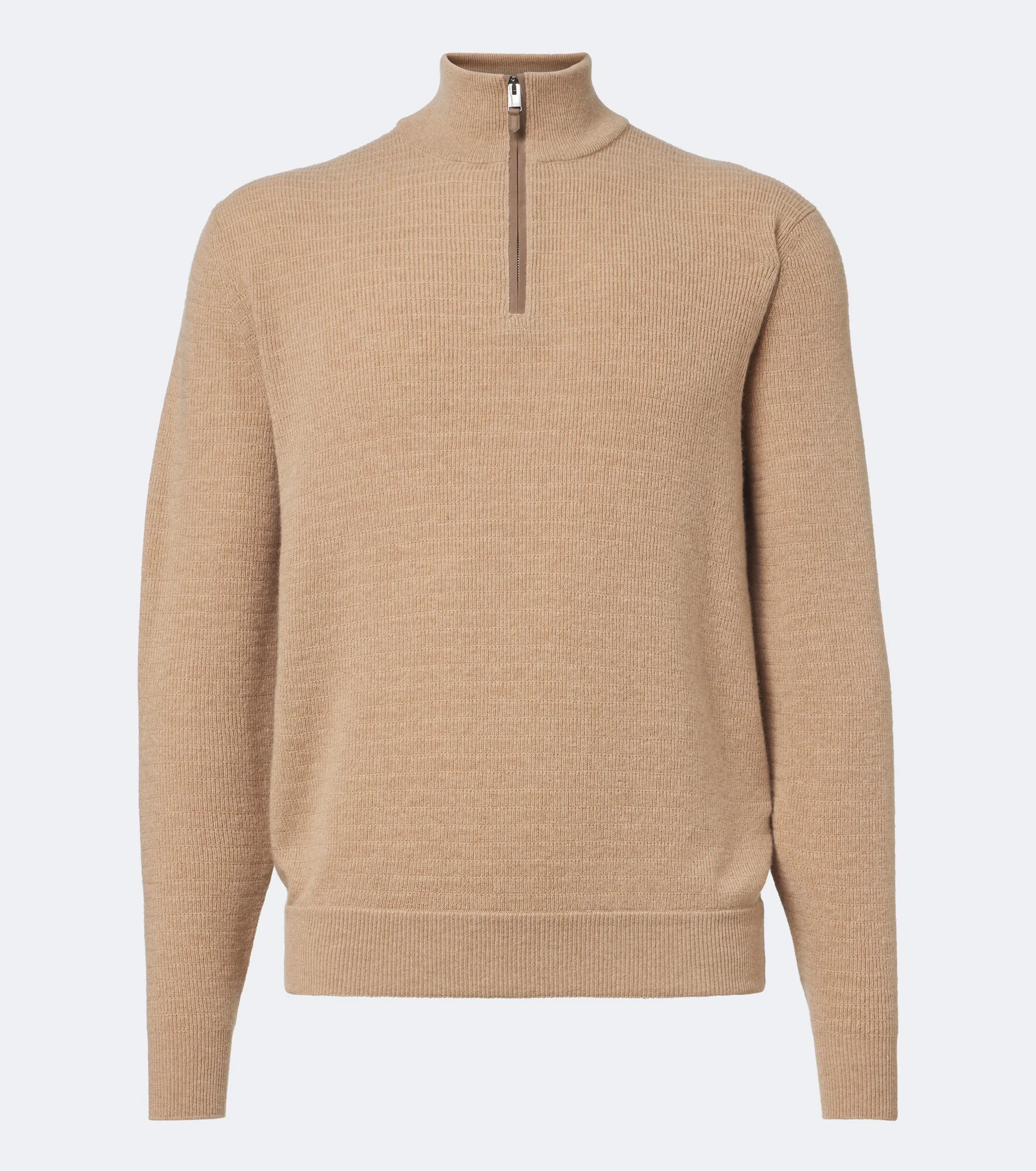 Knitted wool and cashmere zip-up sweater - 1