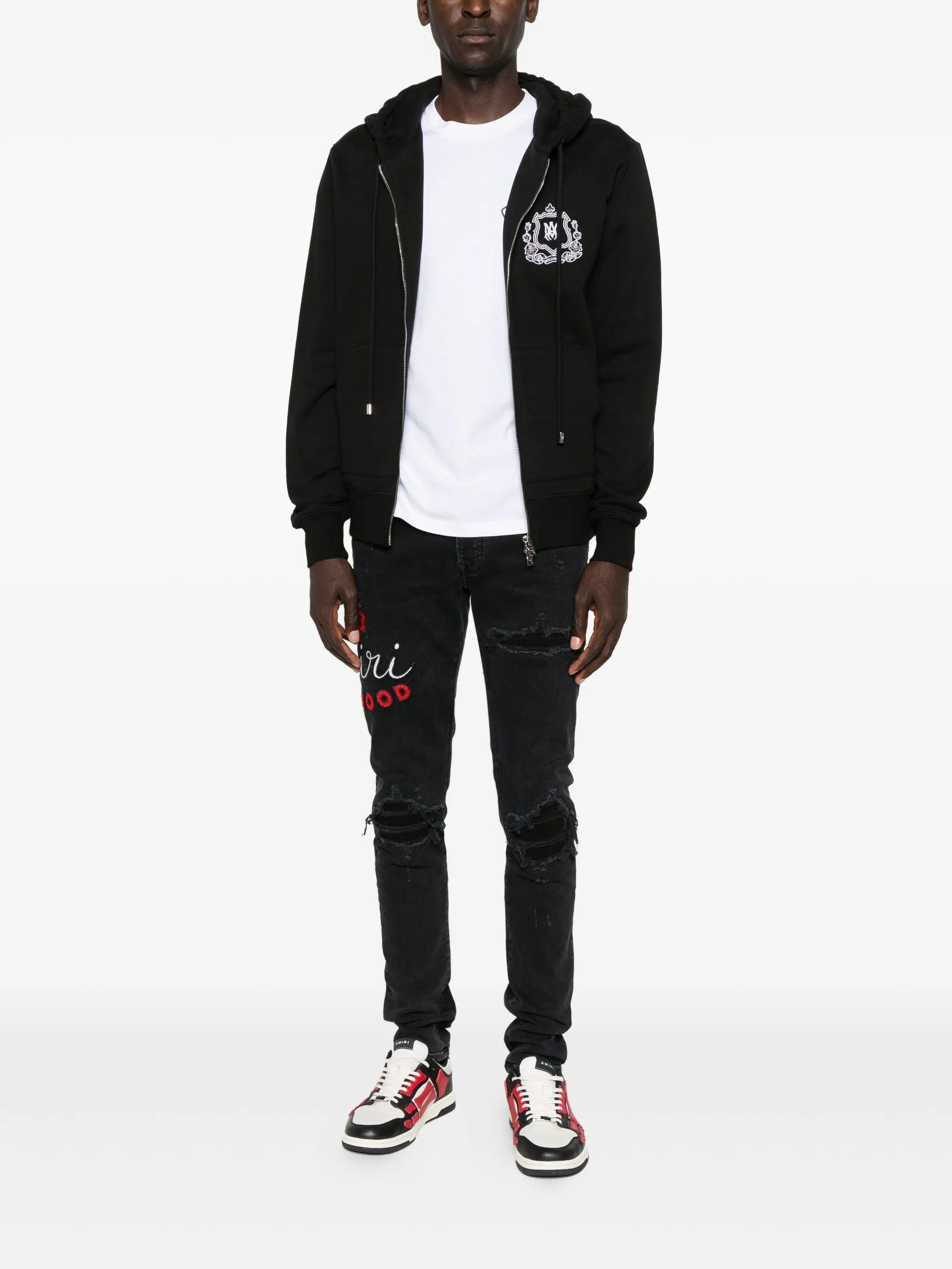 Amiri Embroidered Distressed Jeans - 3