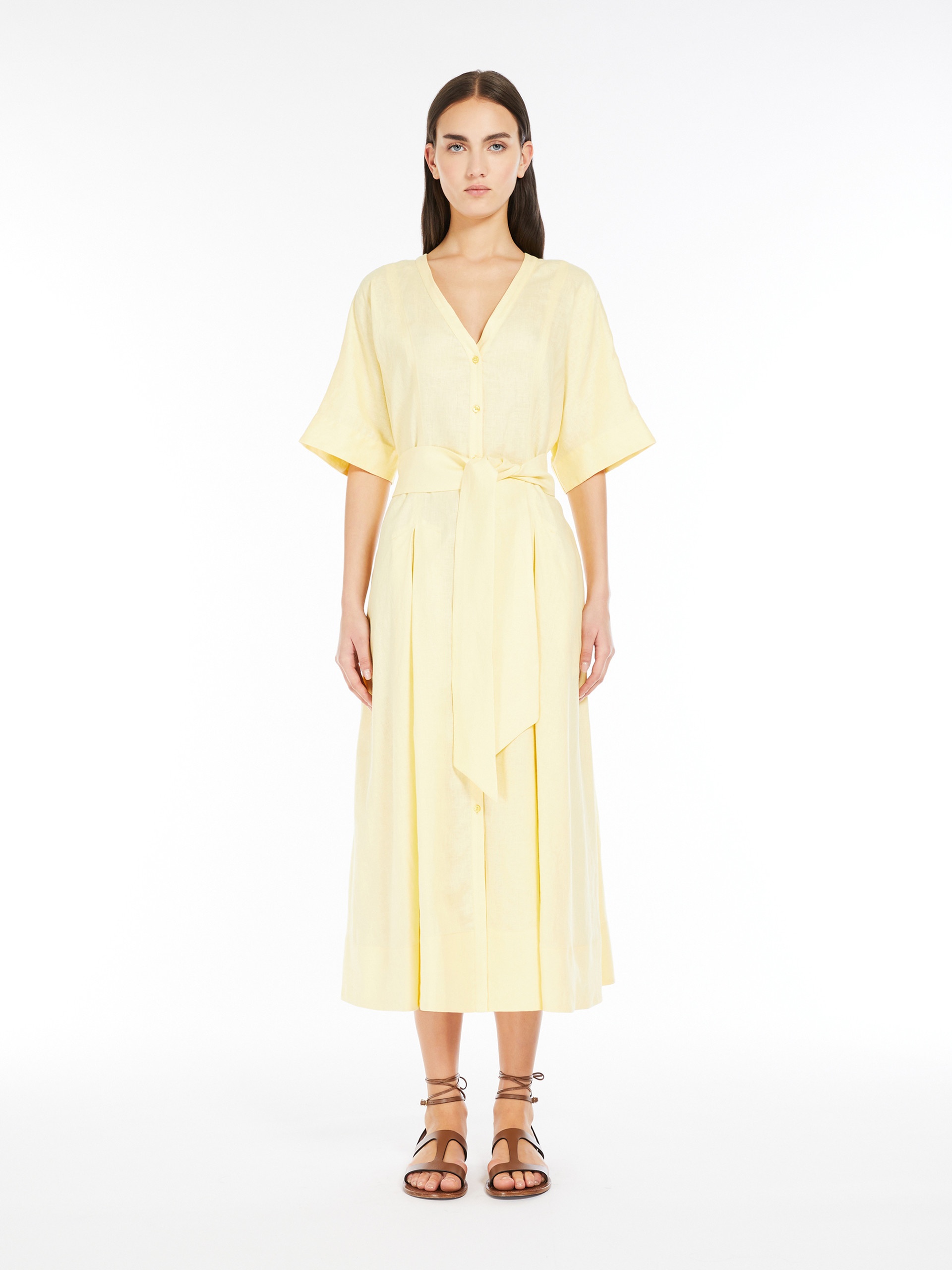 ASSENZI1234 Linen canvas shirt dress - 3