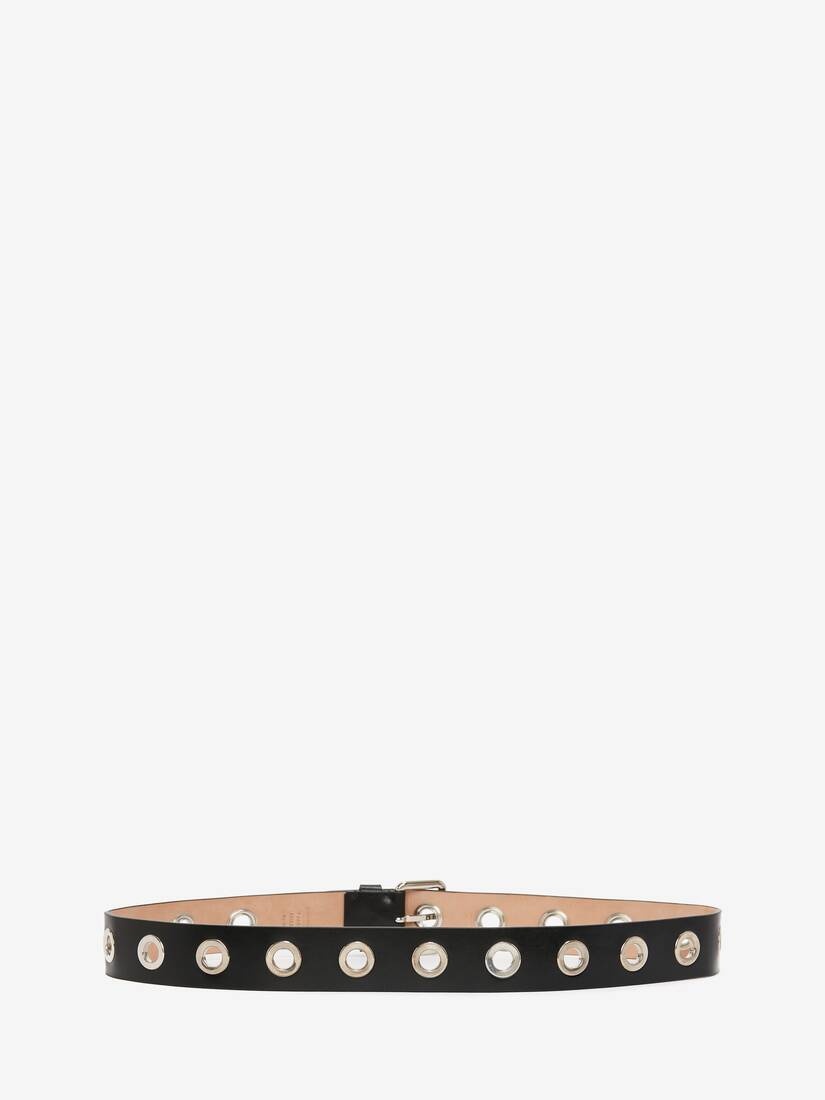 Men's Eyelets Belt in Black - 3