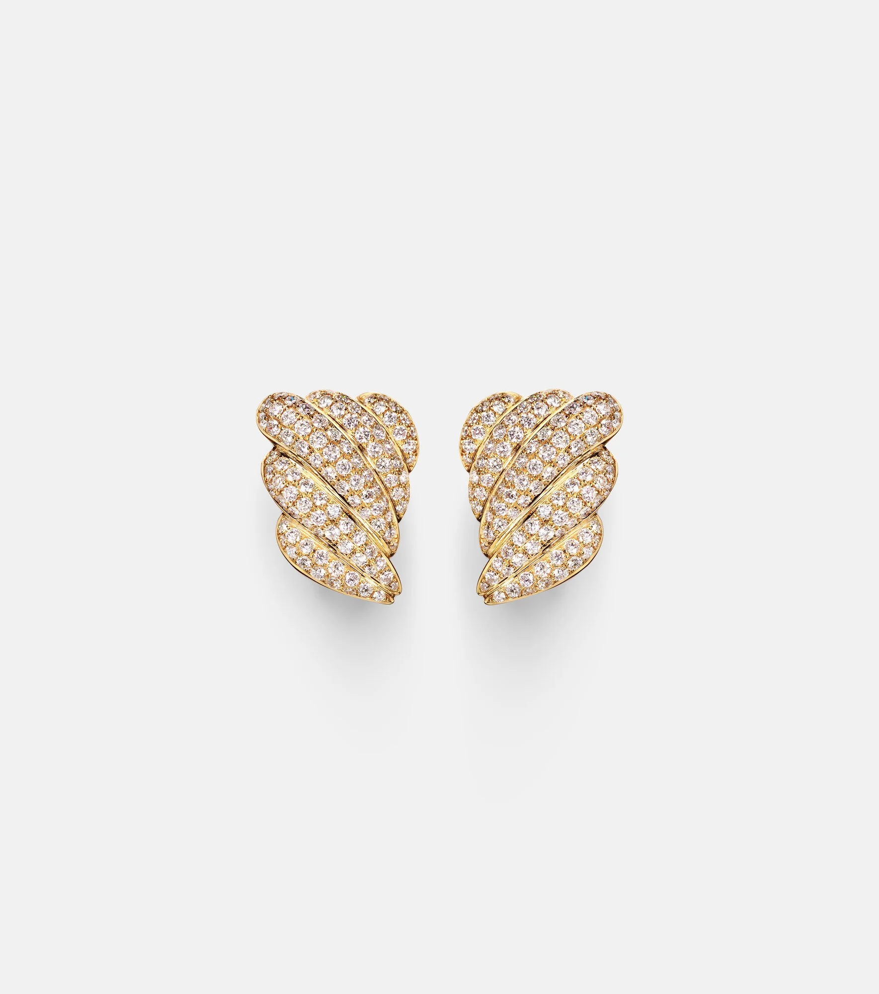Croissant 18kt gold earrings with diamonds - 1