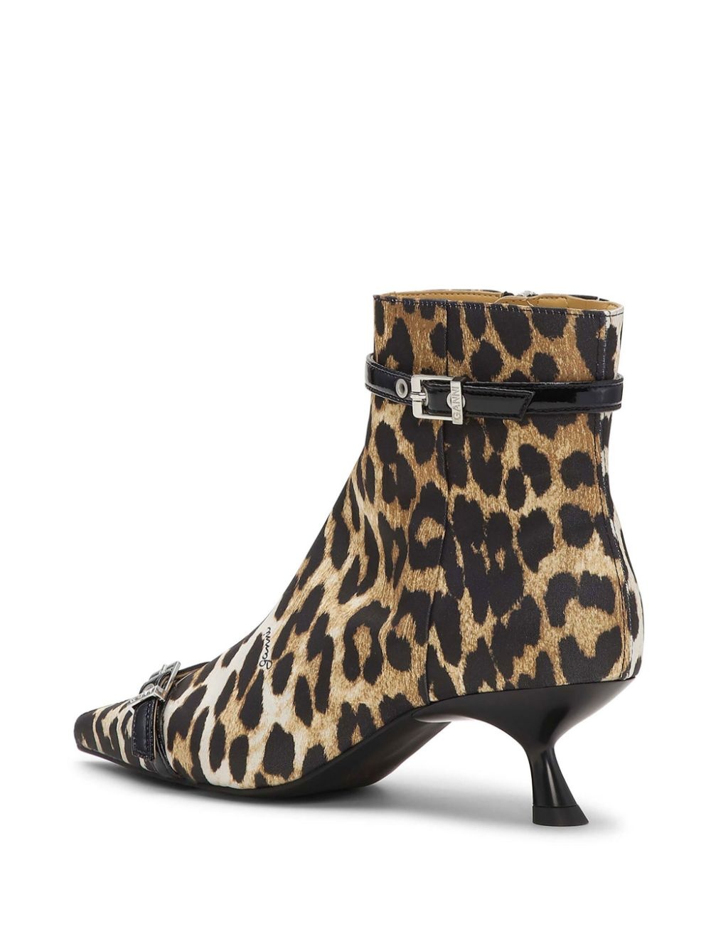 leopard-print satin ankle boots - 3