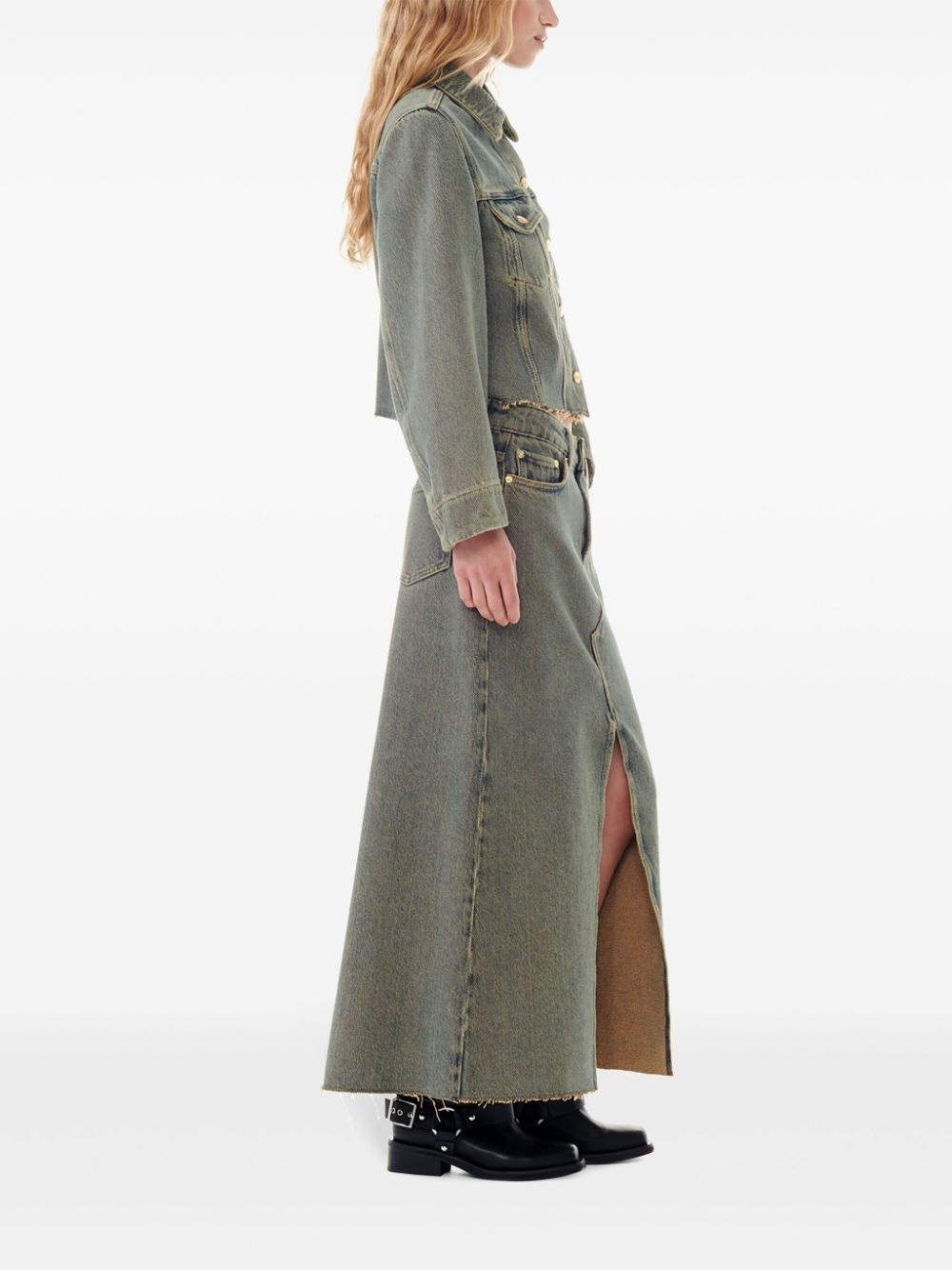 raw-cut hem denim jacket - 3