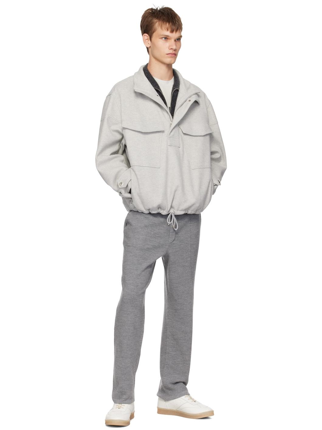 Gray Half-Zip Sweatshirt - 4