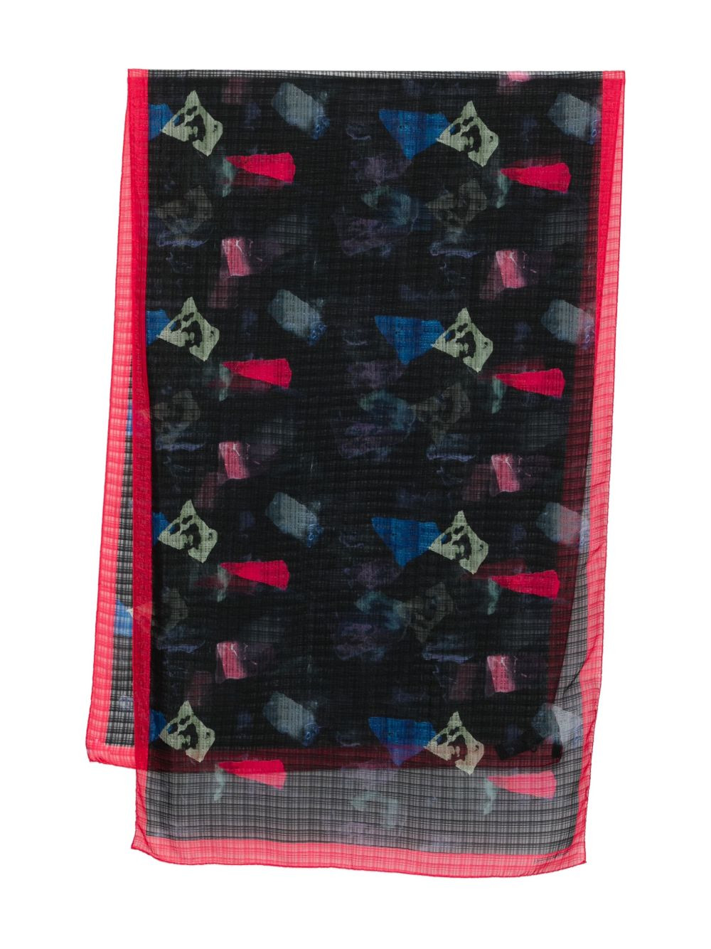 abstract-print silk scarf - 1