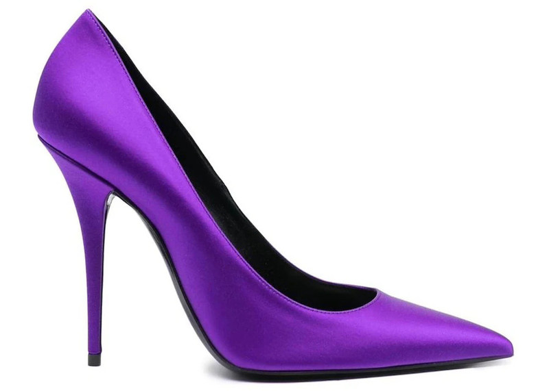 Saint Laurent Marylin Pump Purple Satin 1