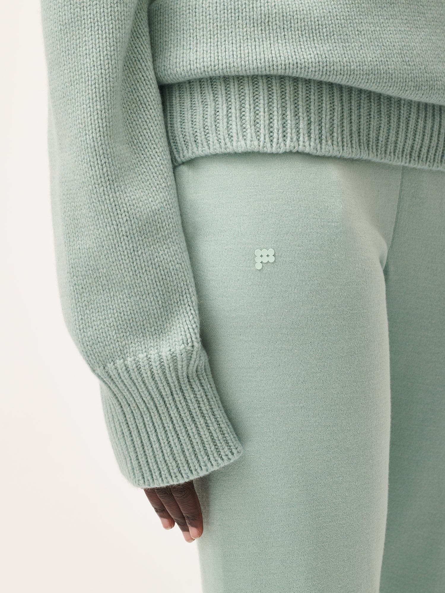 Womens Regenerative Merino Wool Track Pants - Eucalyptus Blue - 4