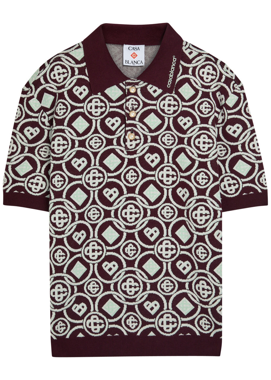 Casablanca Logo-monogrammed Cotton-knit Polo Shirt - 1