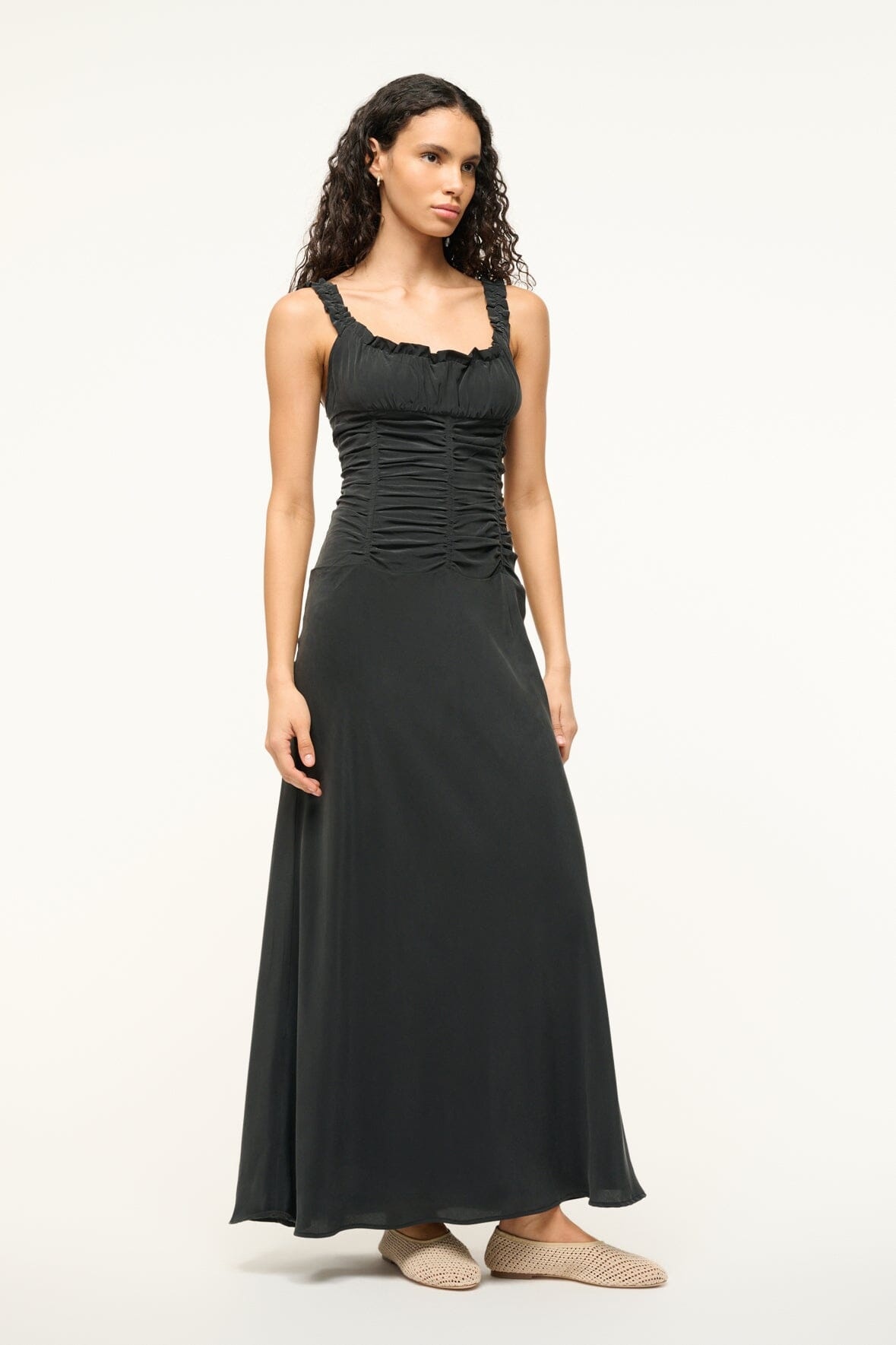 STAUD NIC SILK MAXI DRESS BLACK - 4