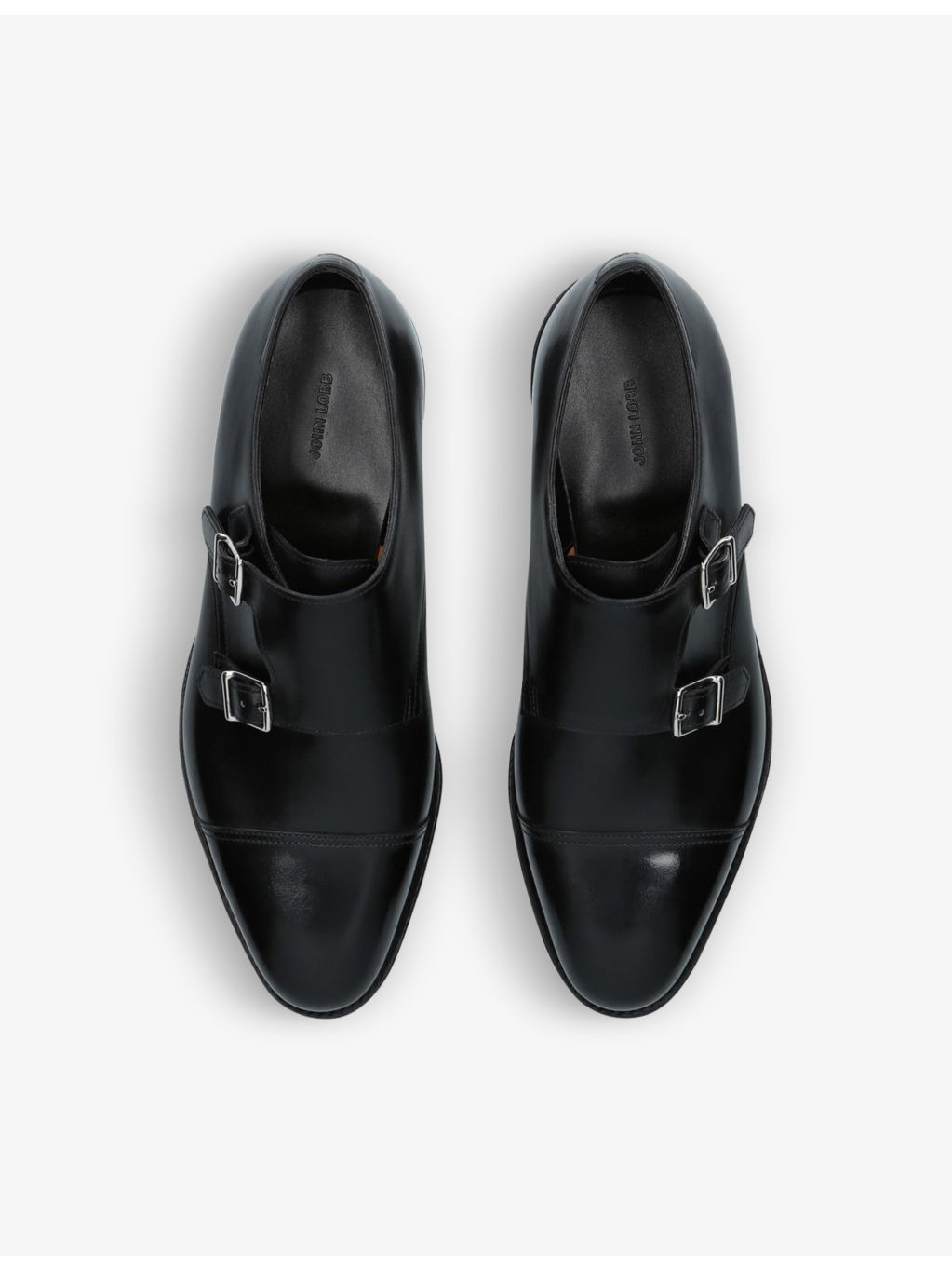 William double-buckle leather monk shoes - 2