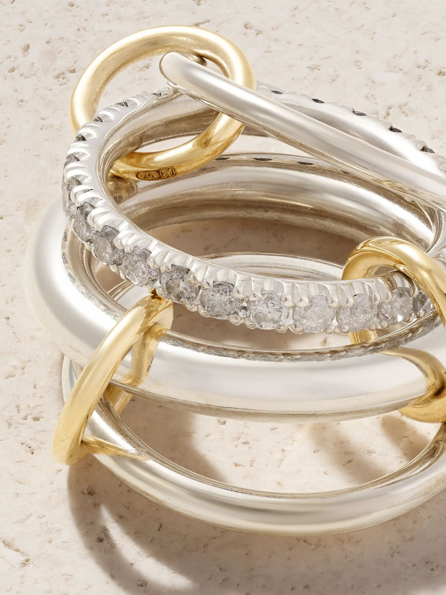 Janssen sterling silver and 18-karat gold diamond ring Silver - 4