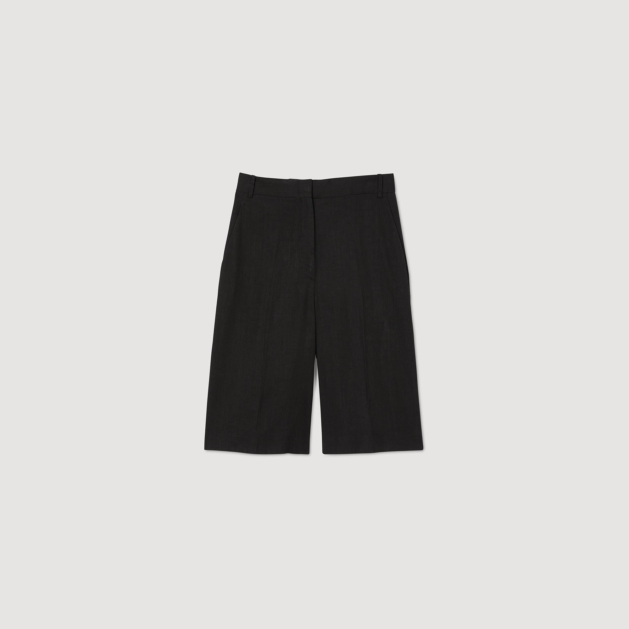 LINEN-BLEND BERMUDA SHORTS - 6