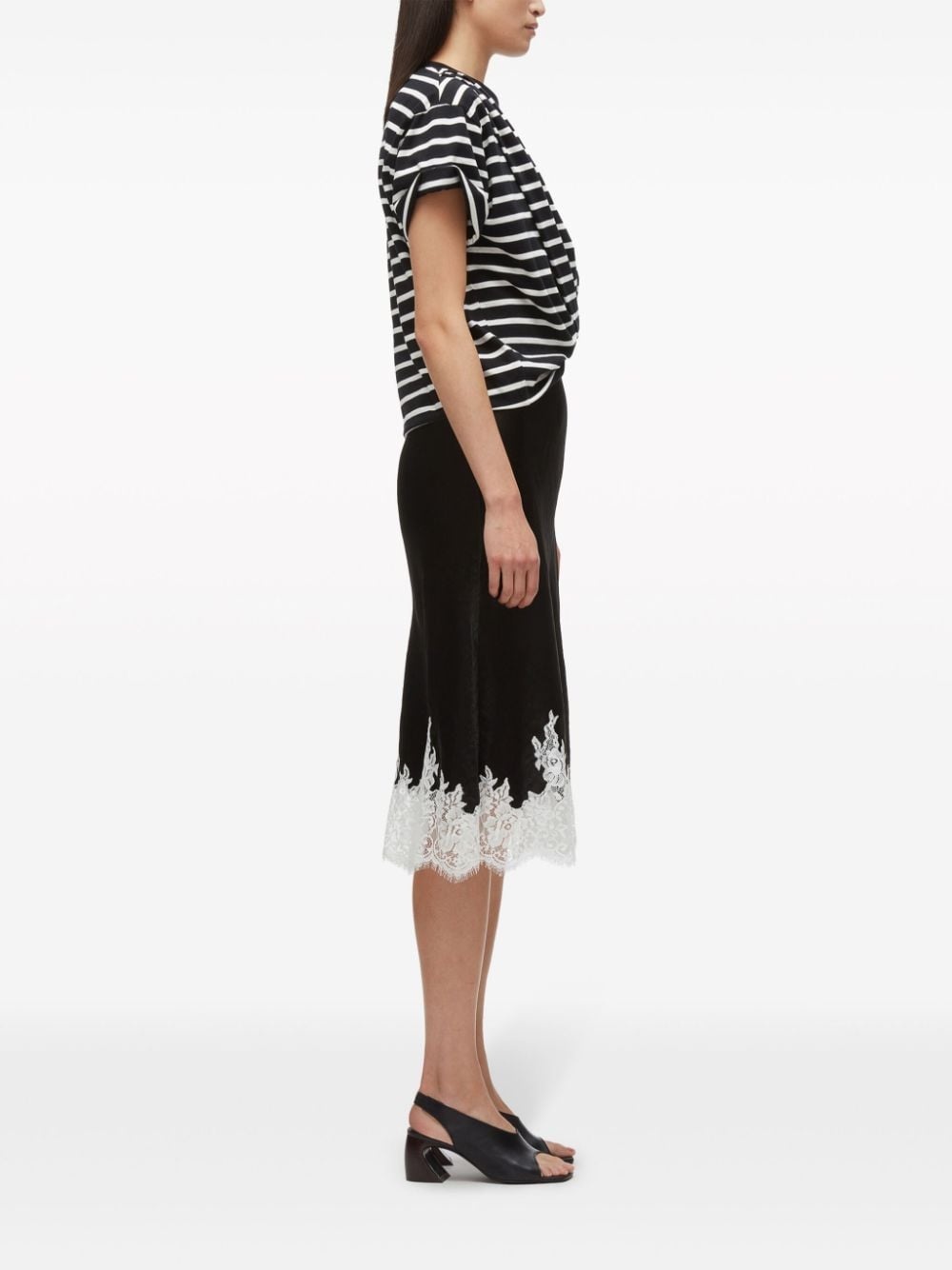 stripe-print draped T-shirt dress - 3