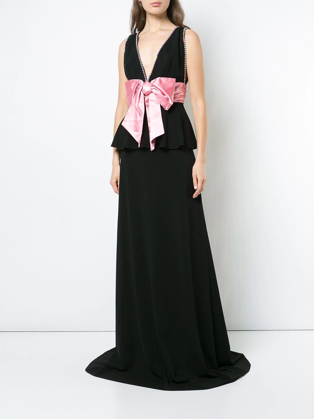 bow detail evening dress - 2