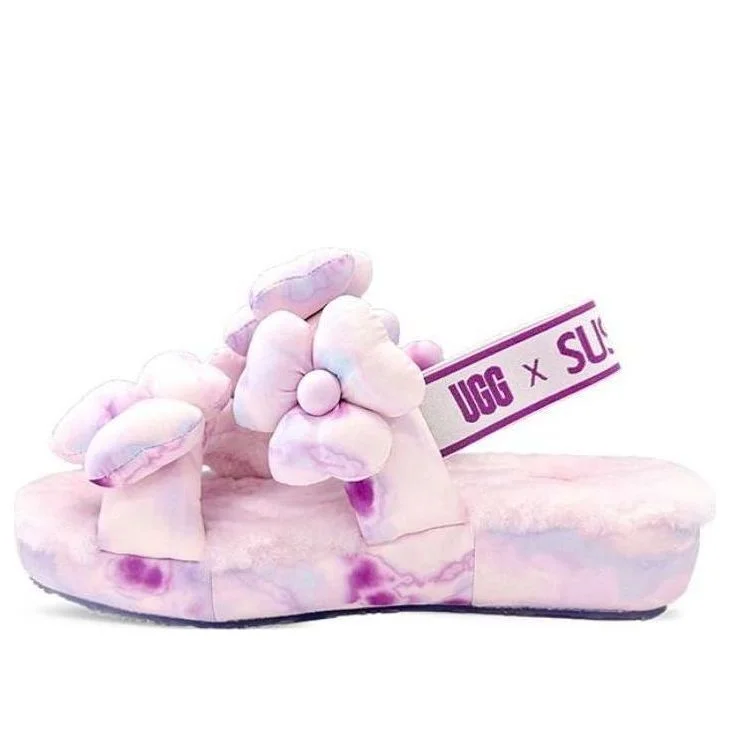 (WMNS) UGG Susan Fang Fluff Slippers 'Flower Weave Pink' 1143570-PINK - 1