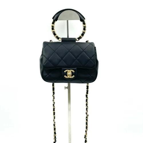 Chanel No. 29 Black Lambskin Mini Top Handle Bag AS1357 - 1