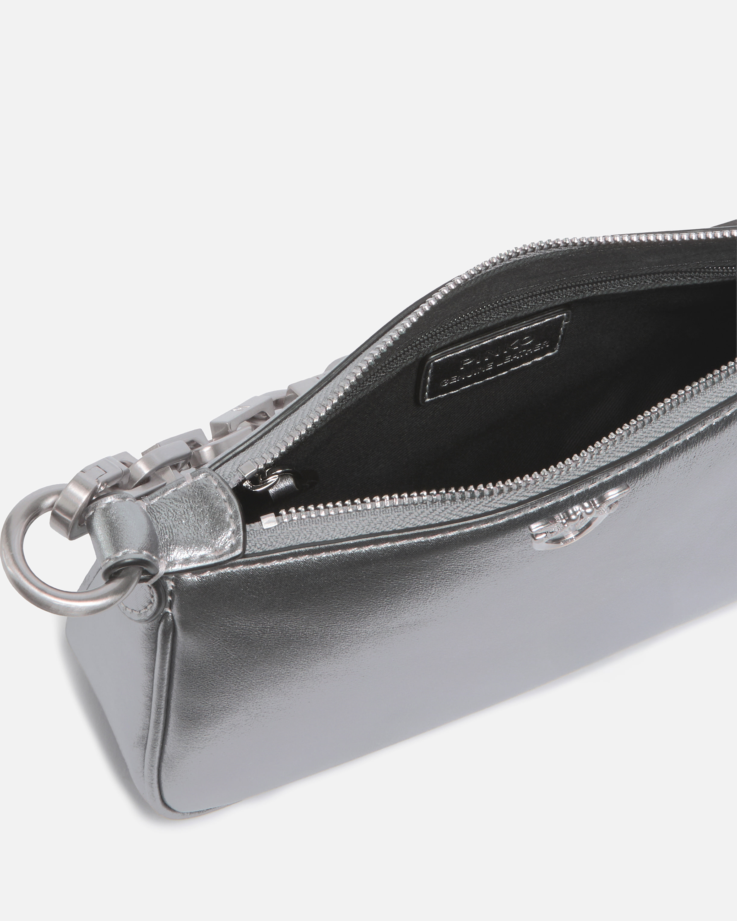 MINI HALF MOON BAGUETTE HANDBAG IN LAMINATED SUEDE - 4
