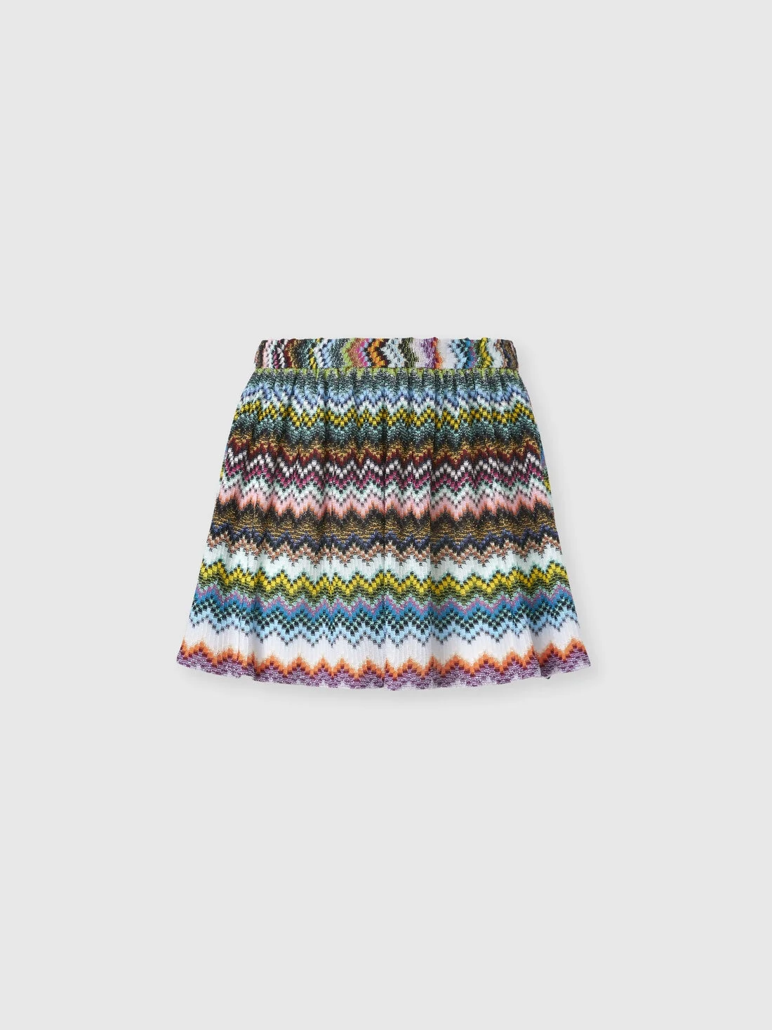 Viscose Lamé Shorts with Pixelated Zigzag Motif - 1