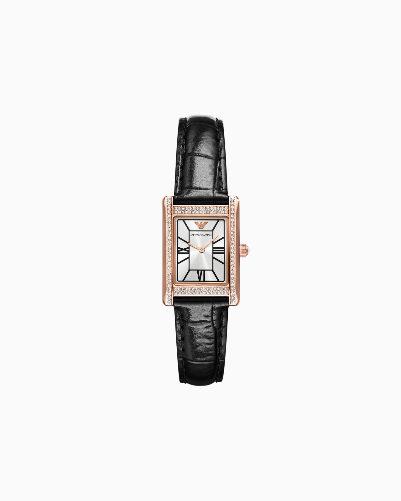 TWO-HAND BLACK LEATHER WATCH - 1