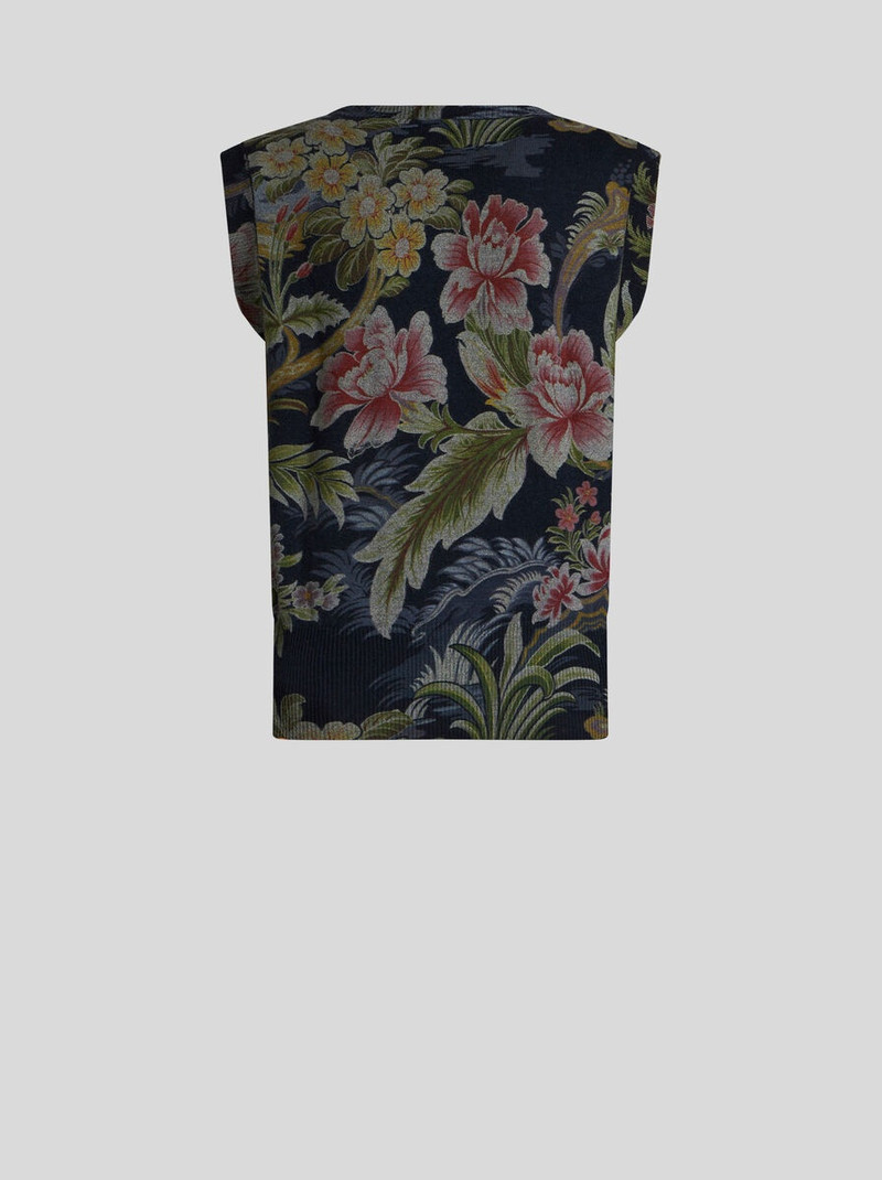 Etro PRINTED KNIT VEST TOP outlook