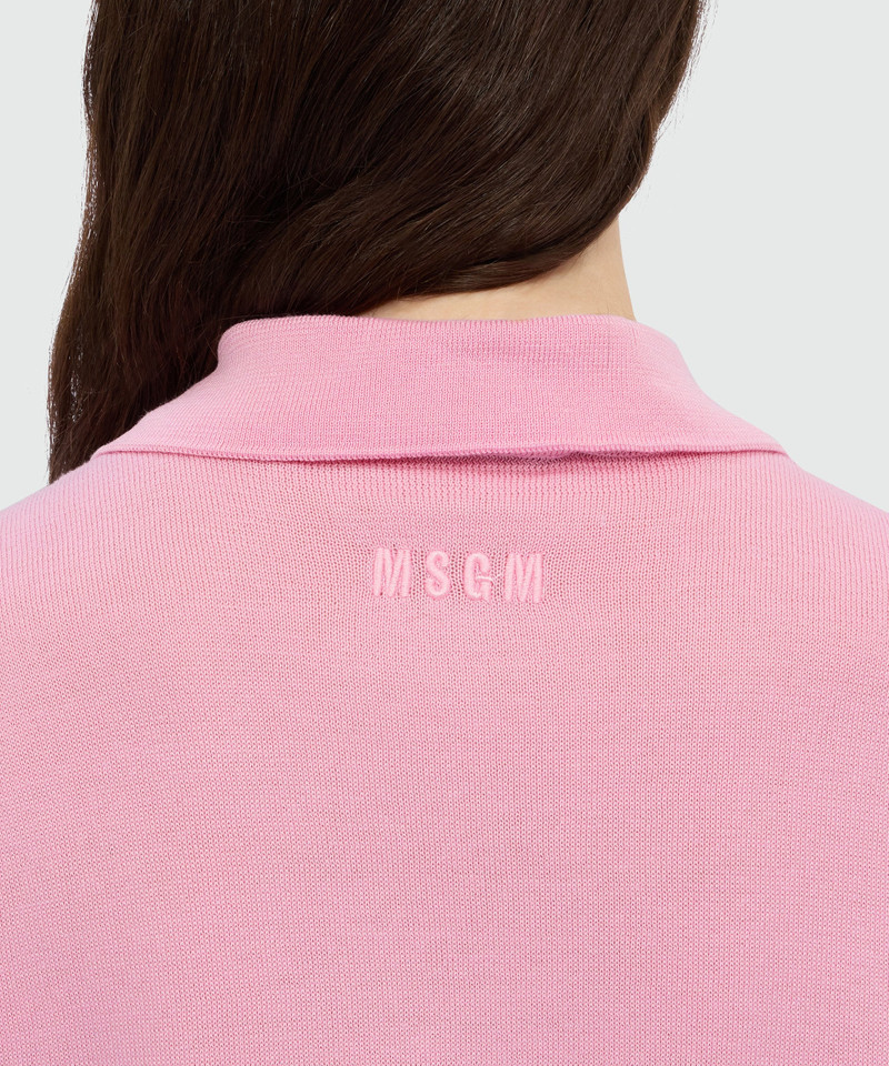 Pink knit polo with studs. 5