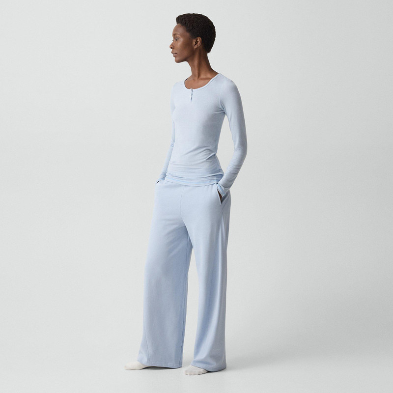 Theory Long-Sleeve Henley Tee in Lounge Jersey outlook
