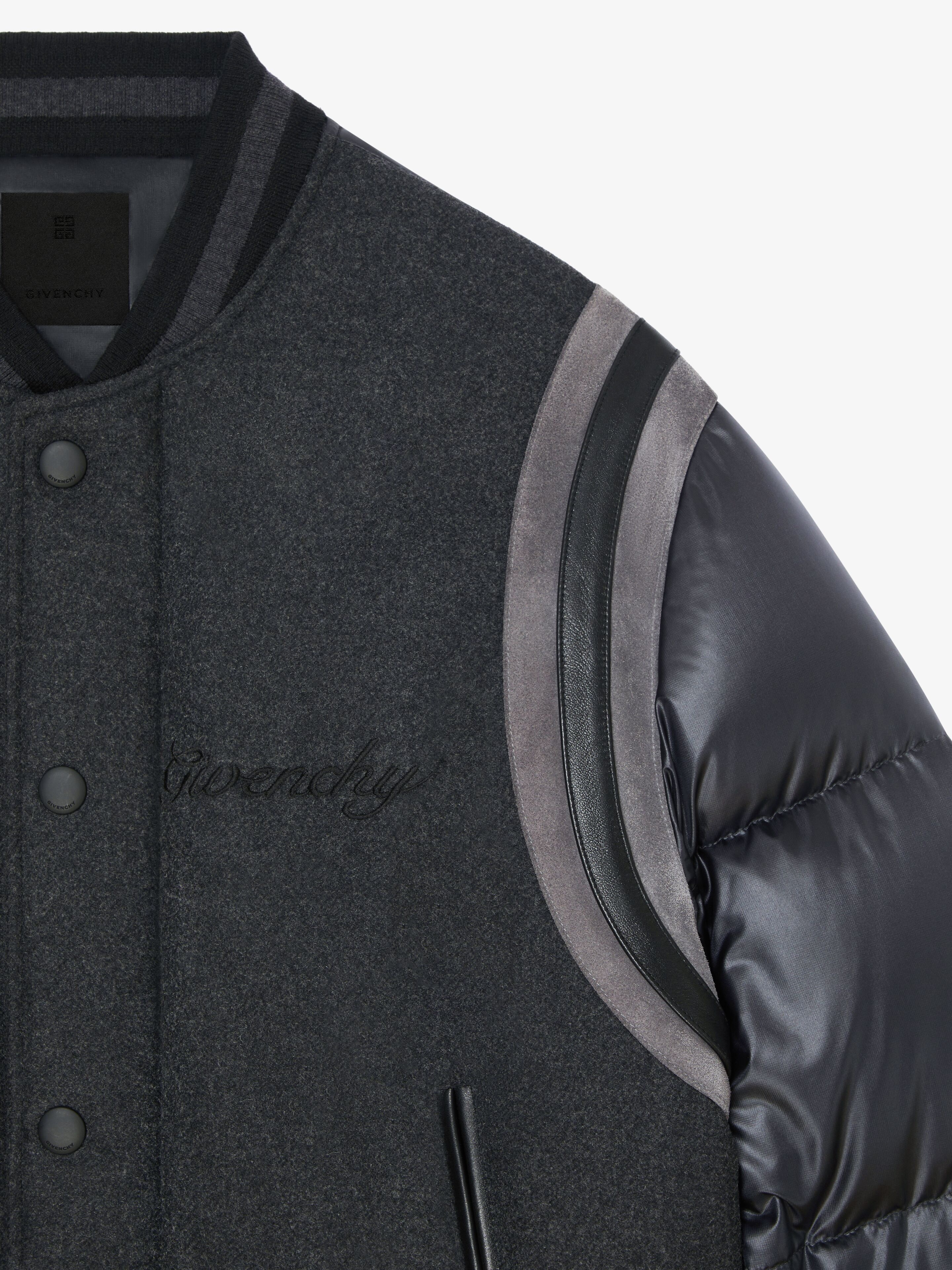 VARSITY JACKET IN WOOL WITH PUFFER SLEEVES AND BACK - 5