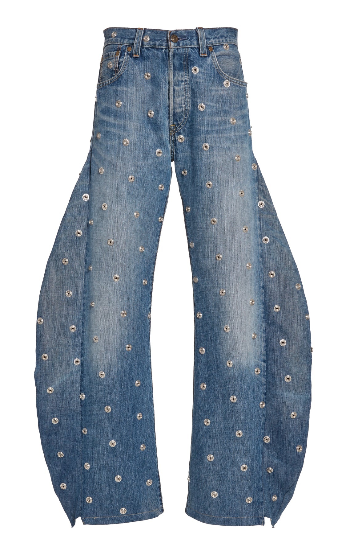STUDDED ORGANIC JEANS BLUE DENIM - 12
