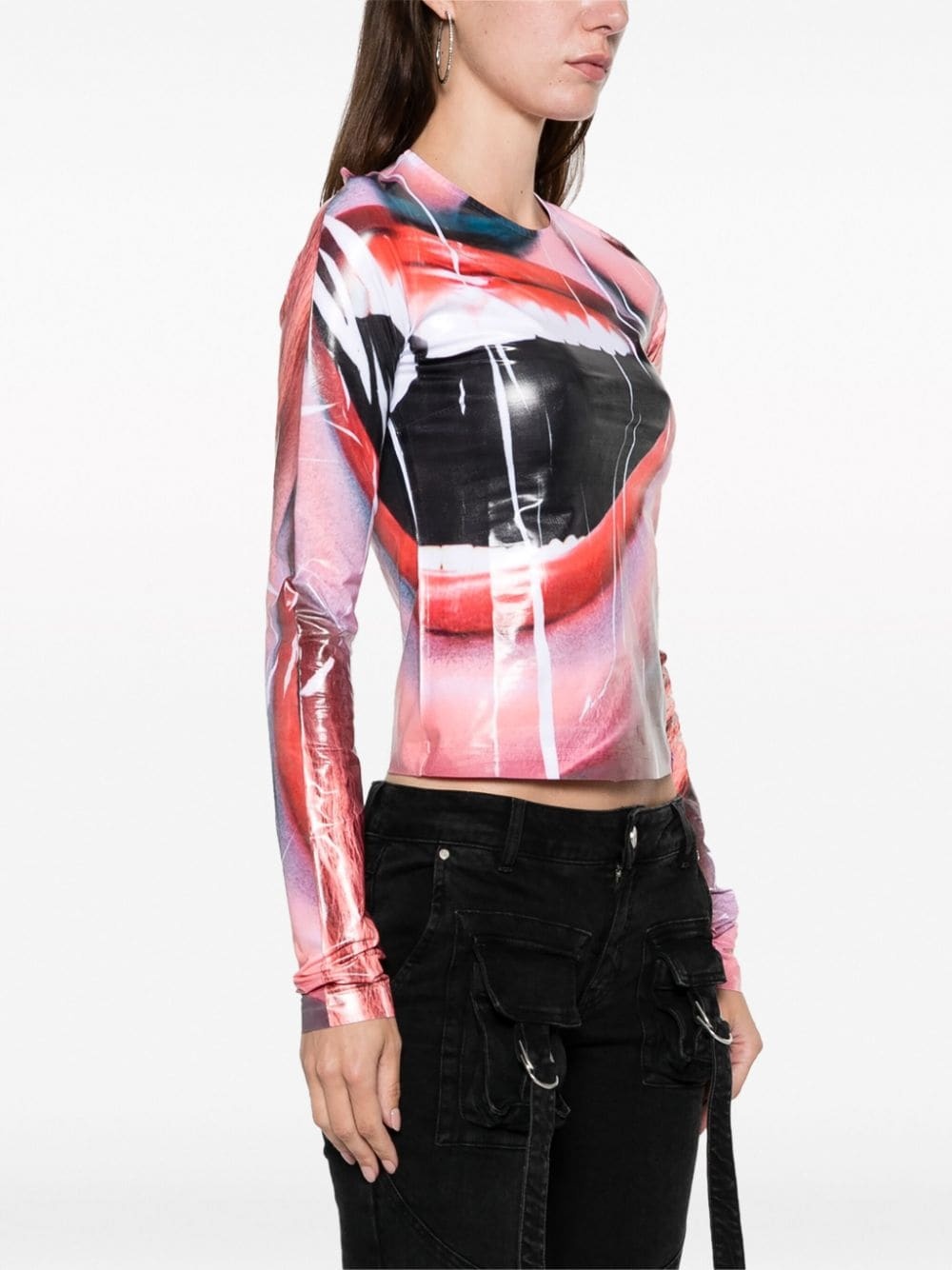 graphic-print stretch T-shirt - 3