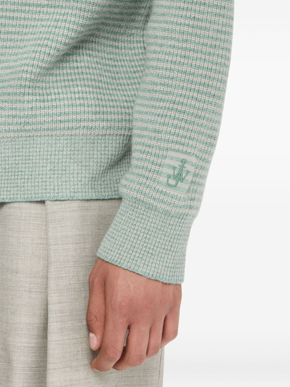 half-zip waffle-knit sweater - 4