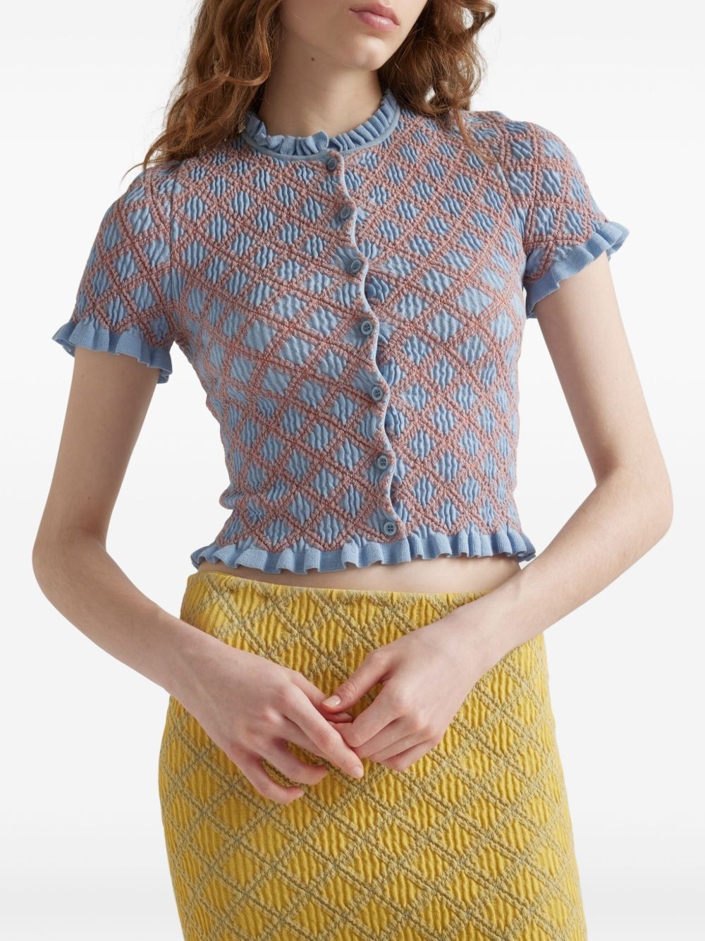 patterned-jacquard cardigan - 5