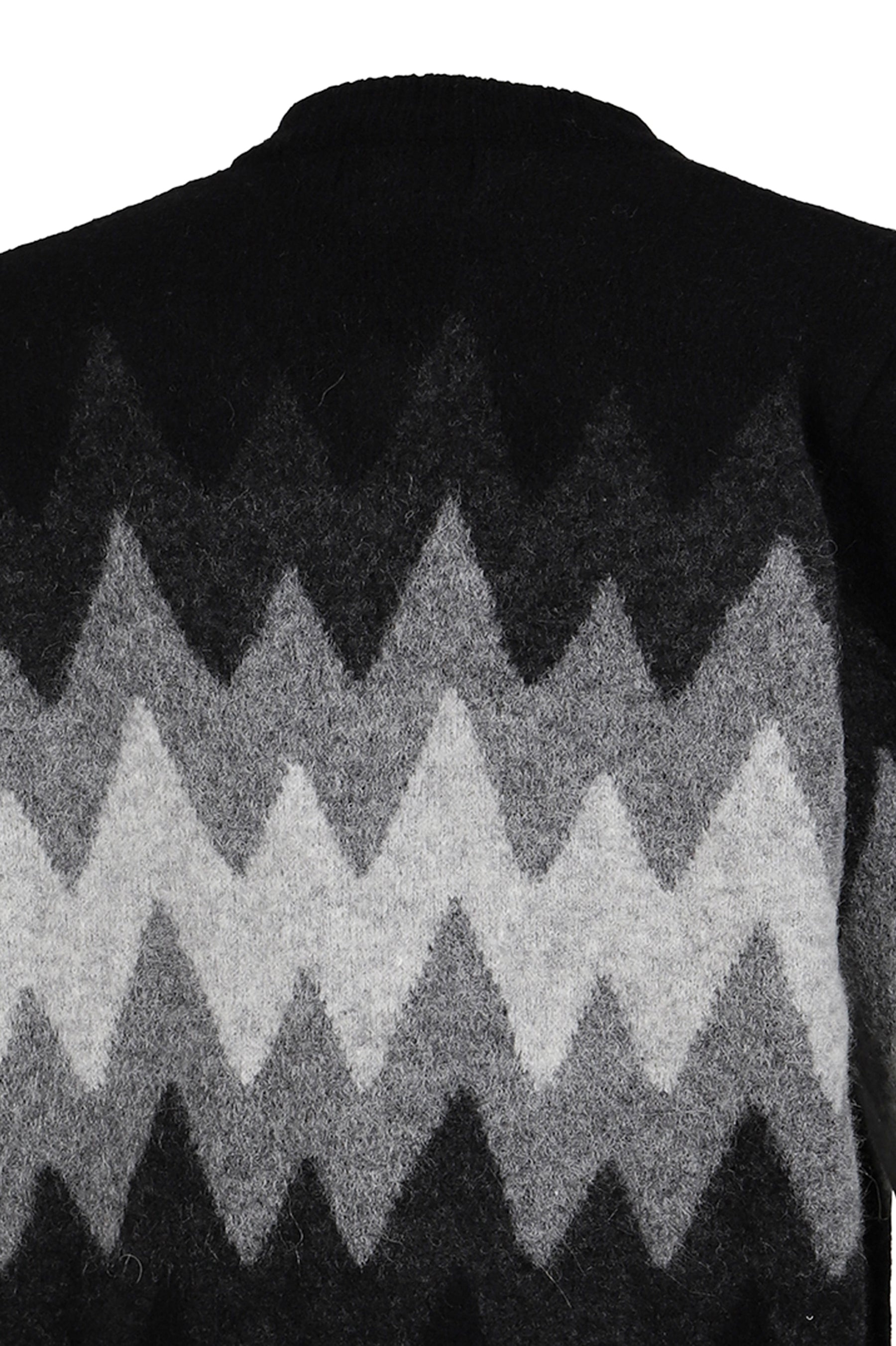 DEGRADE JACQUARD CARDIGAN / BLK GRY - 9