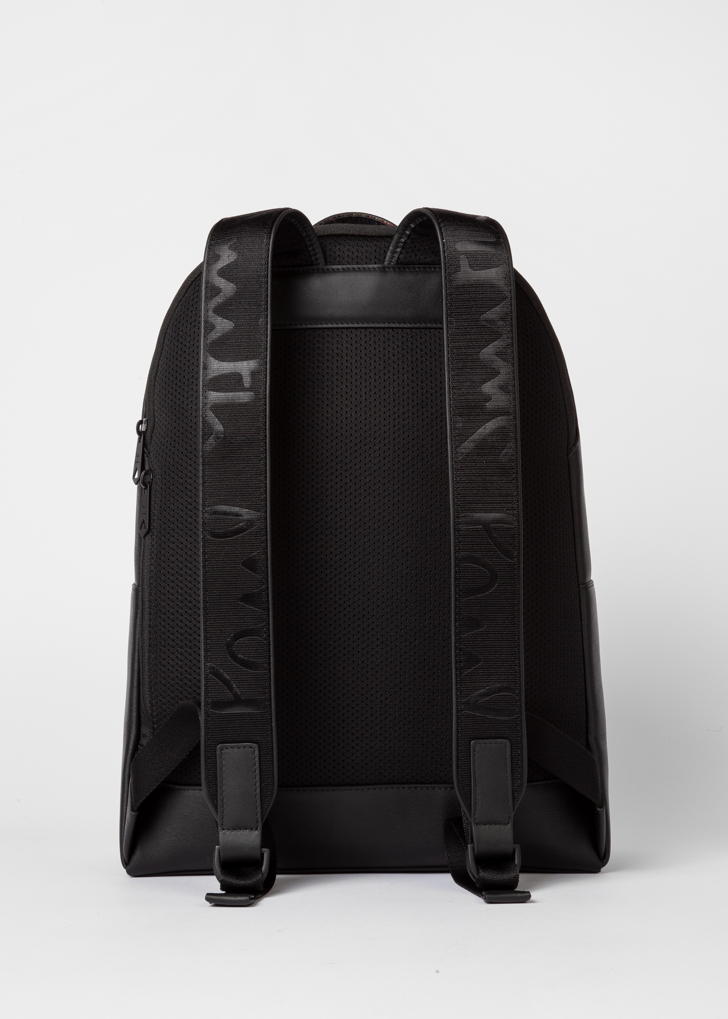 Black Embossed Leather Backpack - 2