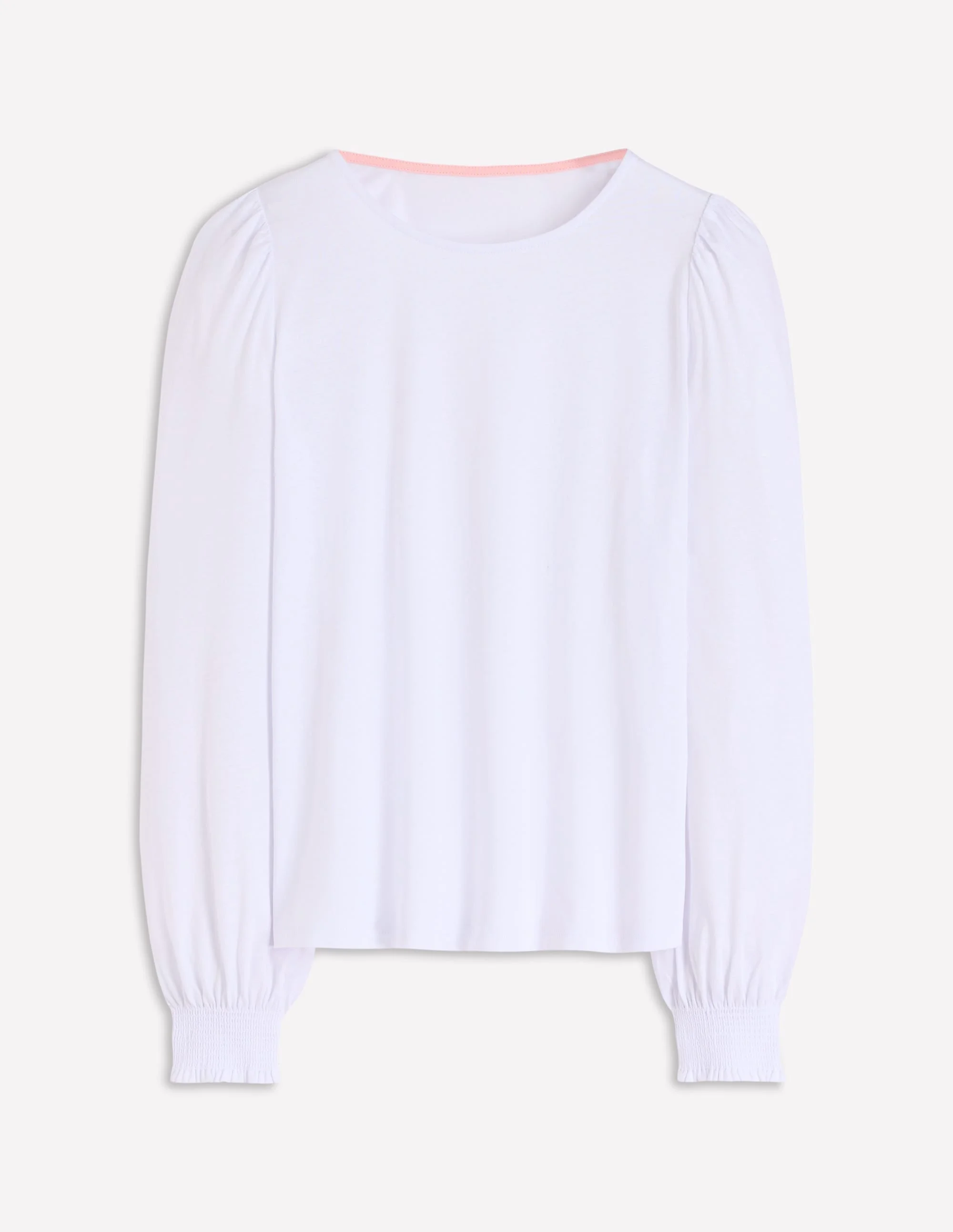 Smocked Cuff Supersoft Top-White - 1