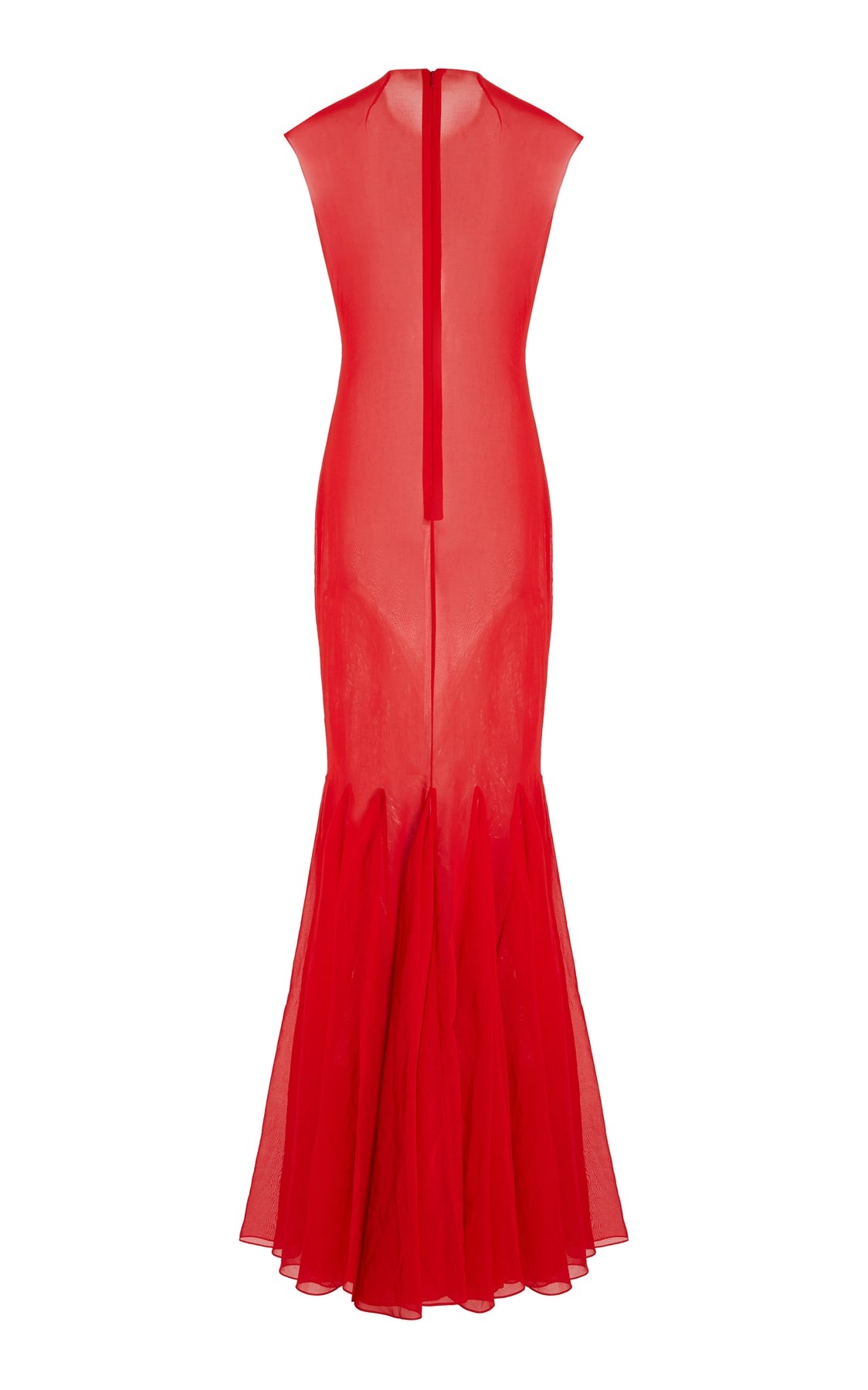 ORGANZA GODET DRESS RED - 9
