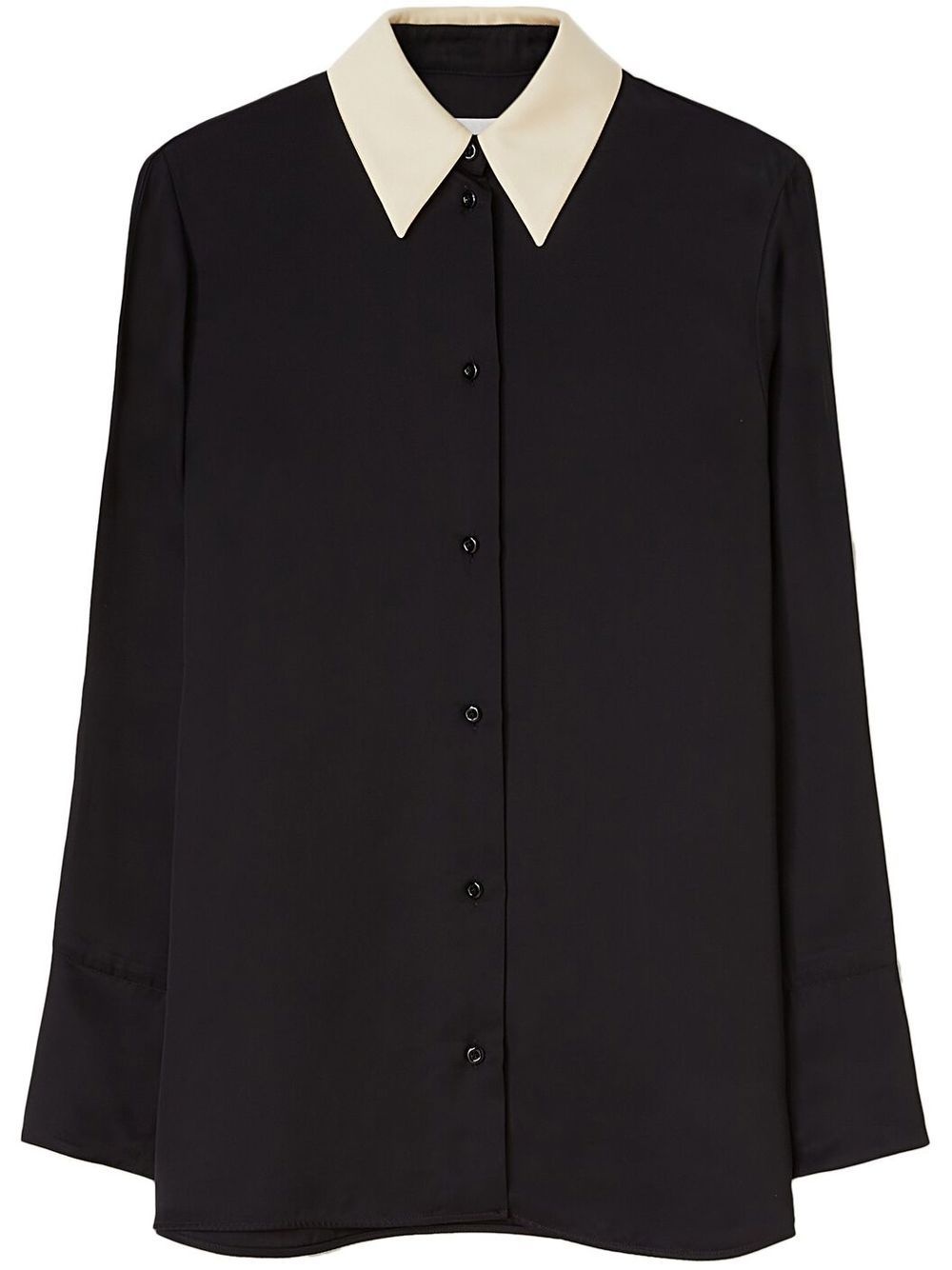 contrast-collar buttoned shirt - 1