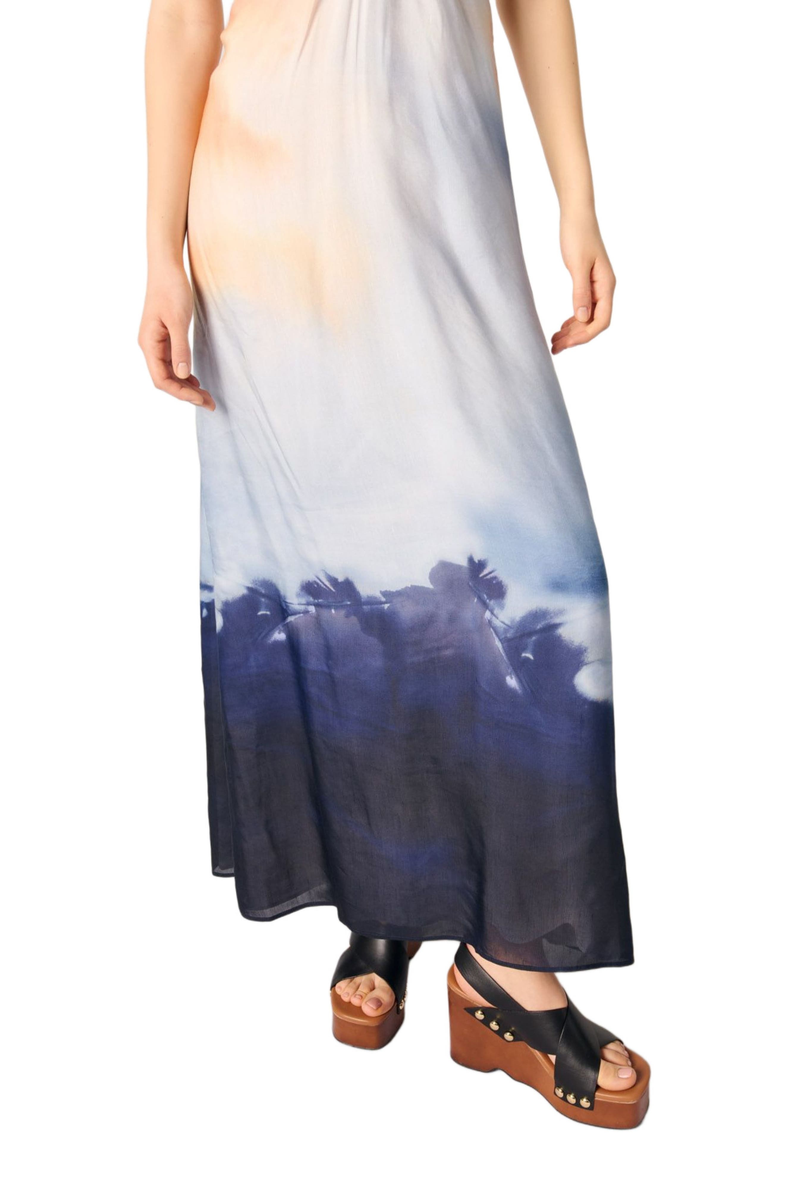 maje Tie-dye maxi dress in Blue Tie And Dye Print at Nordstrom - 5