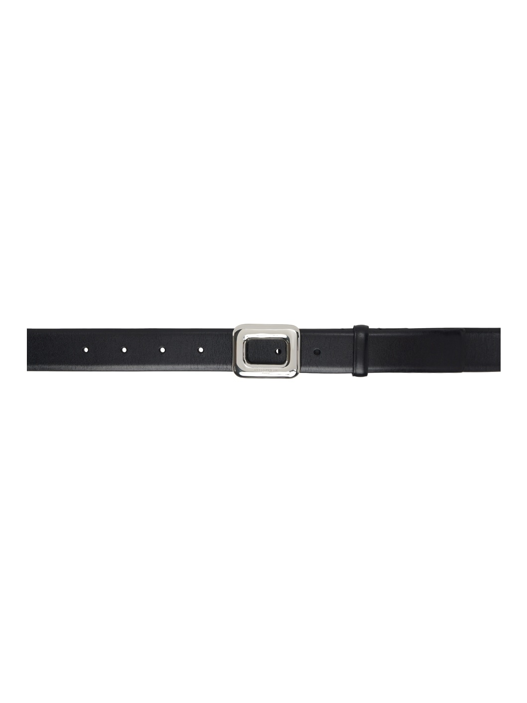 Black Buckle Leather Belt - 1