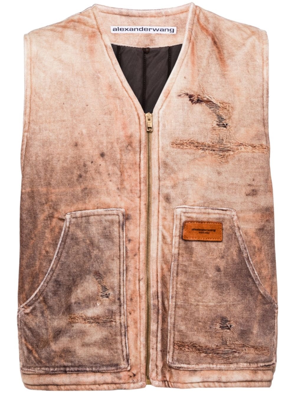 trompe-l'oeil-print workwear vest - 1
