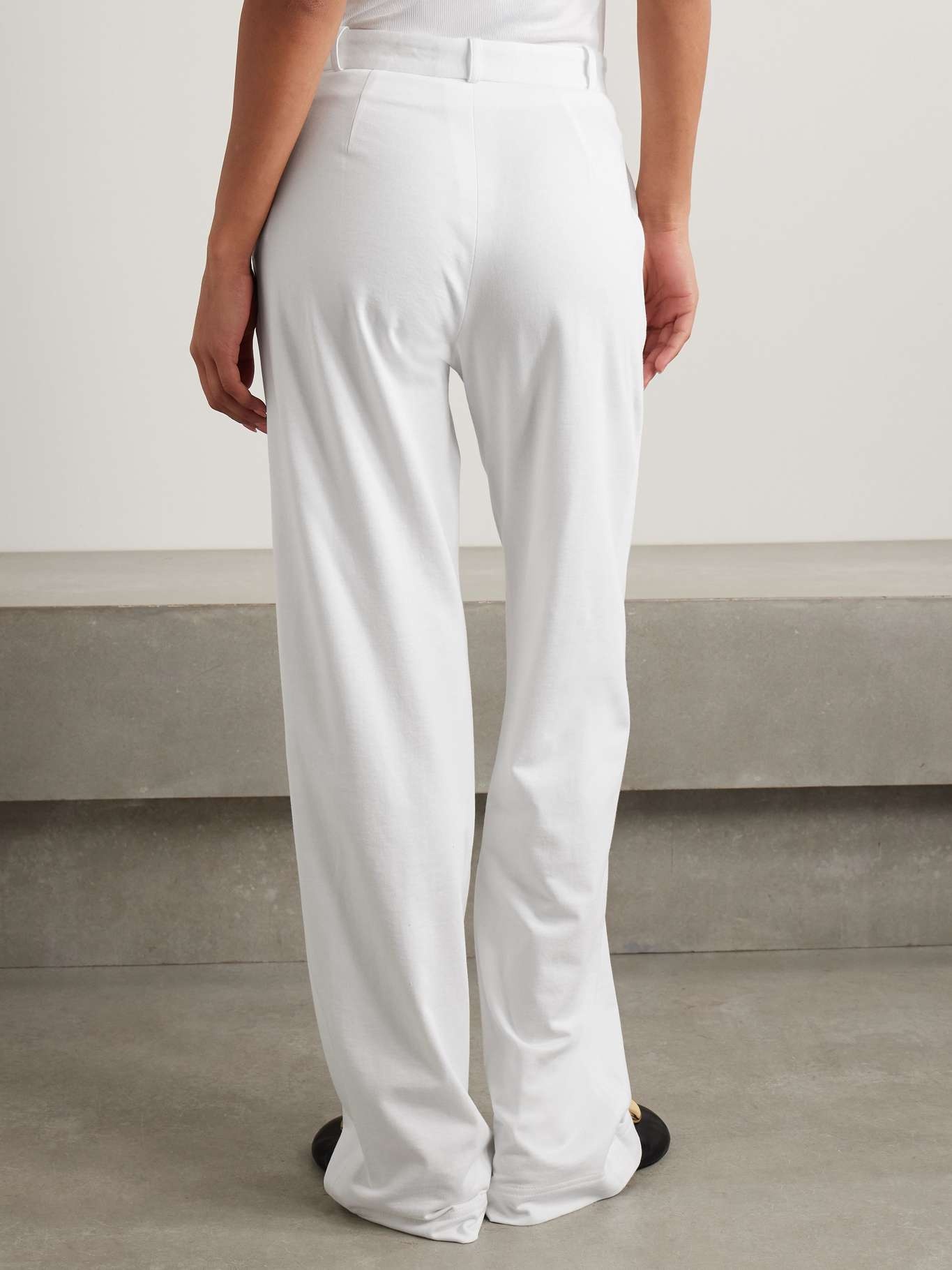 Cotton-jersey wide leg pants White - 4