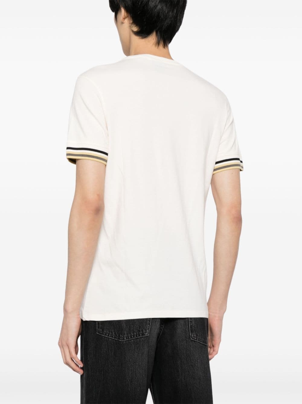 stripe-detail cotton T-shirt - 4