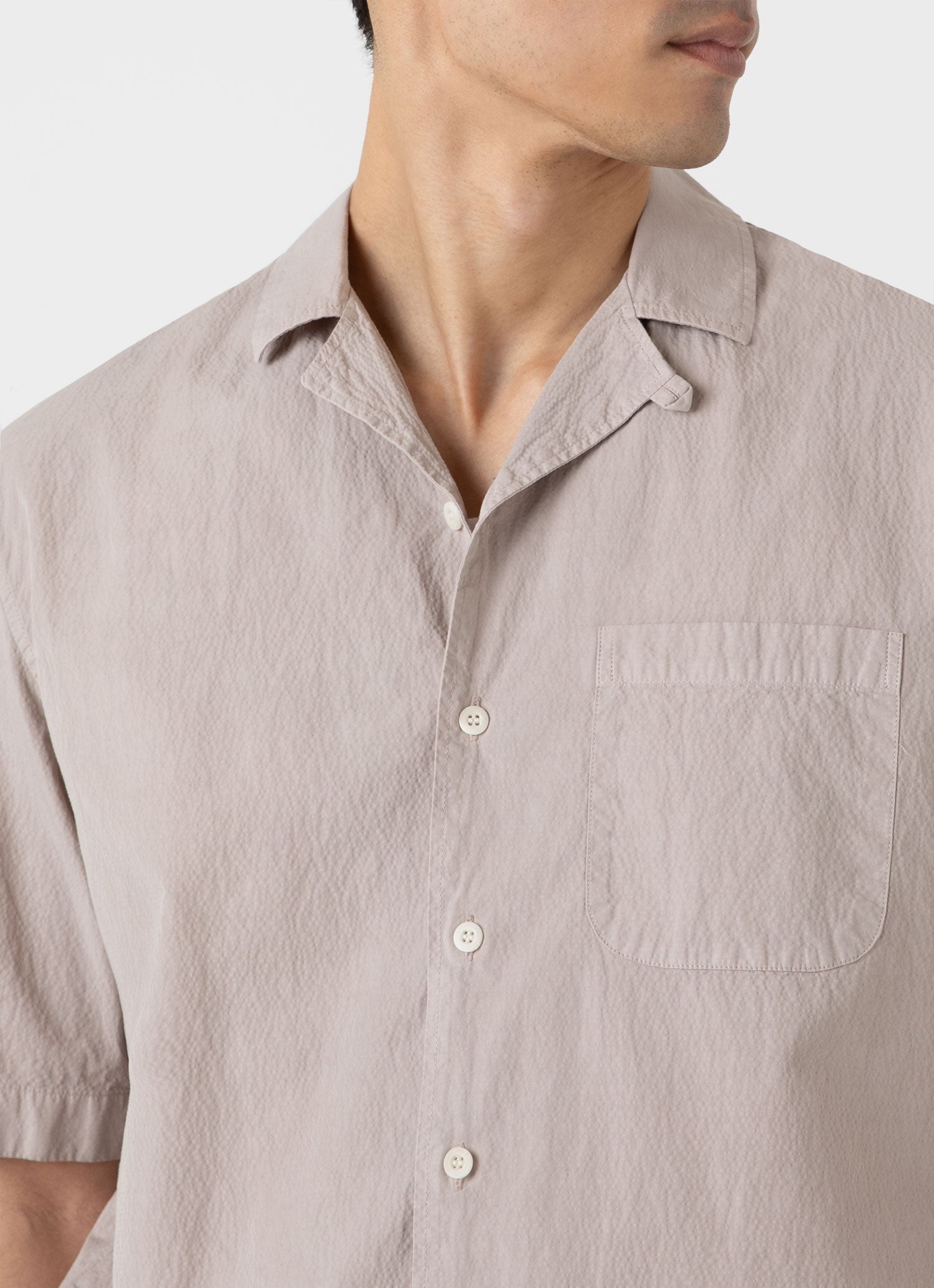 Seersucker Camp Collar Shirt - 6