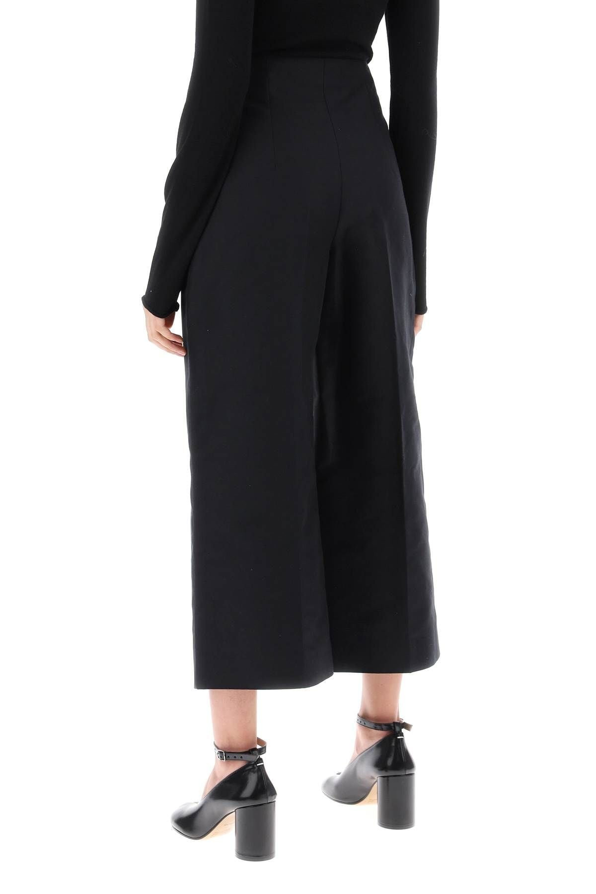 WIDE-LEGGED CROPPED PANTS WITH FLARED - 4