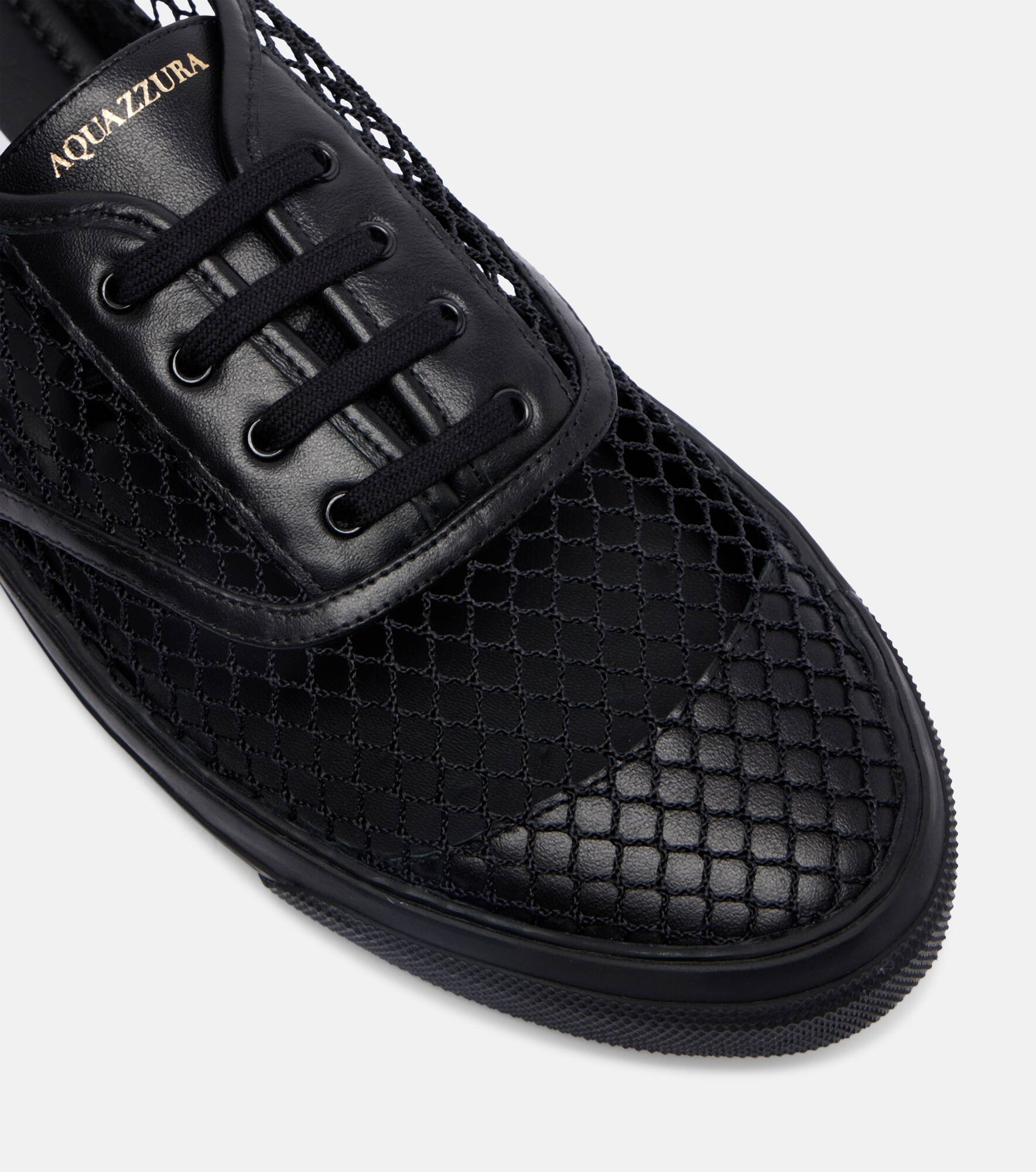 Minimalist Mesh leather-trimmed sneakers - 5