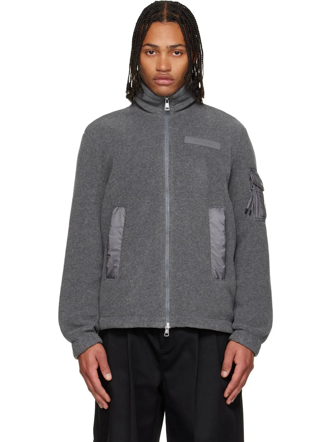 Gray Zip Up Jacket - 1