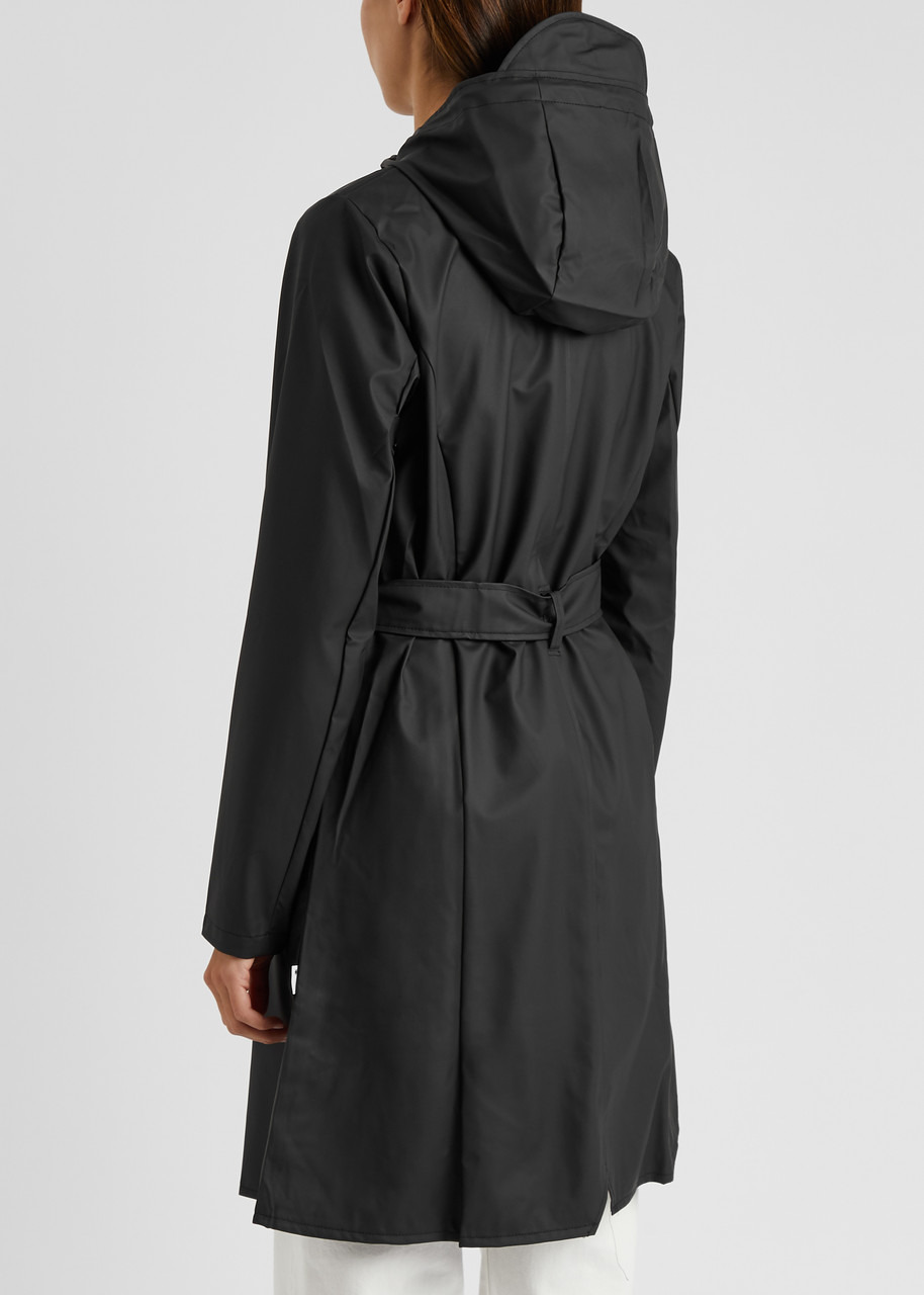 Belted hooded rubberised jacket - 3