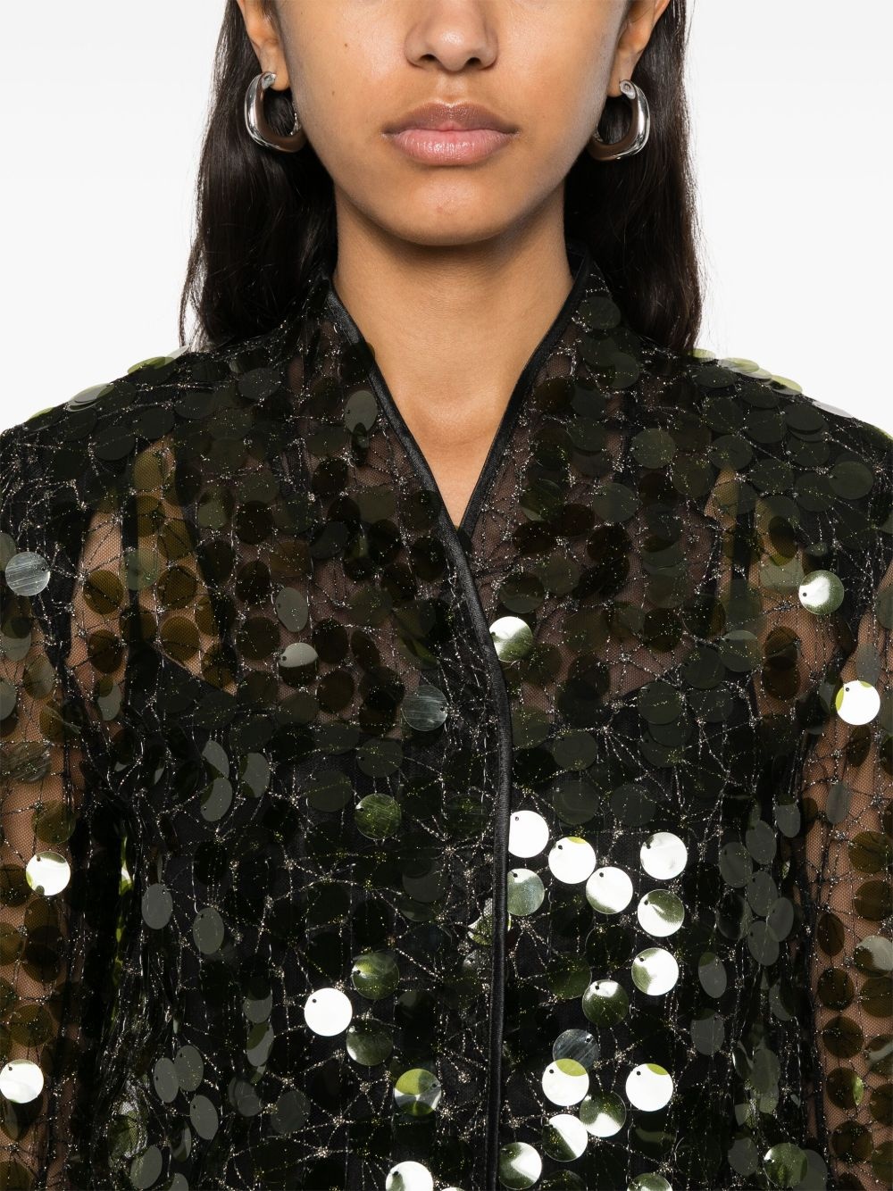 trompe l'oeil sequinned jacket - 5